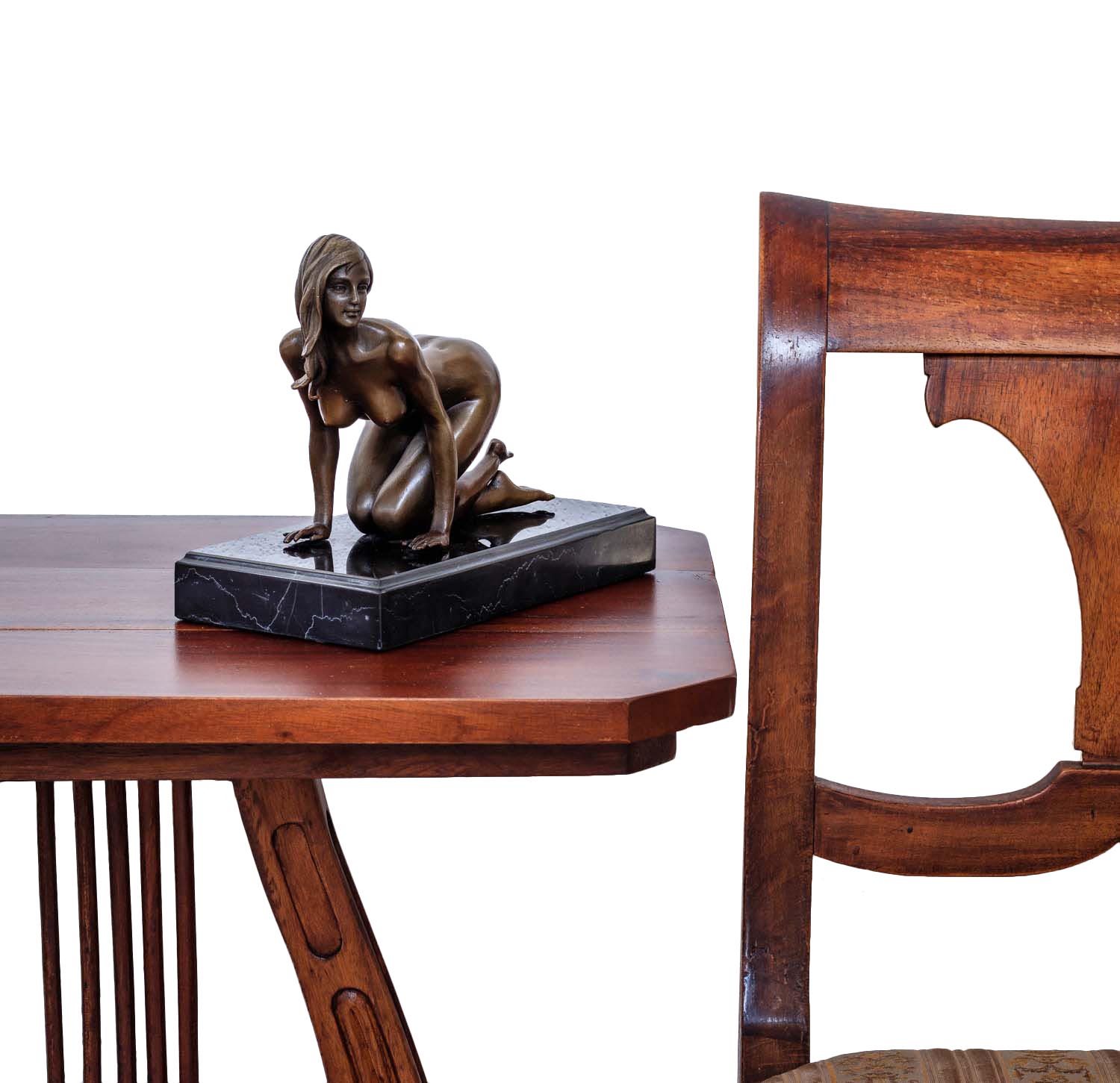 Bronzeskulptur Frau Erotik Kunst im Antik-Stil Bronze Figur 21cm