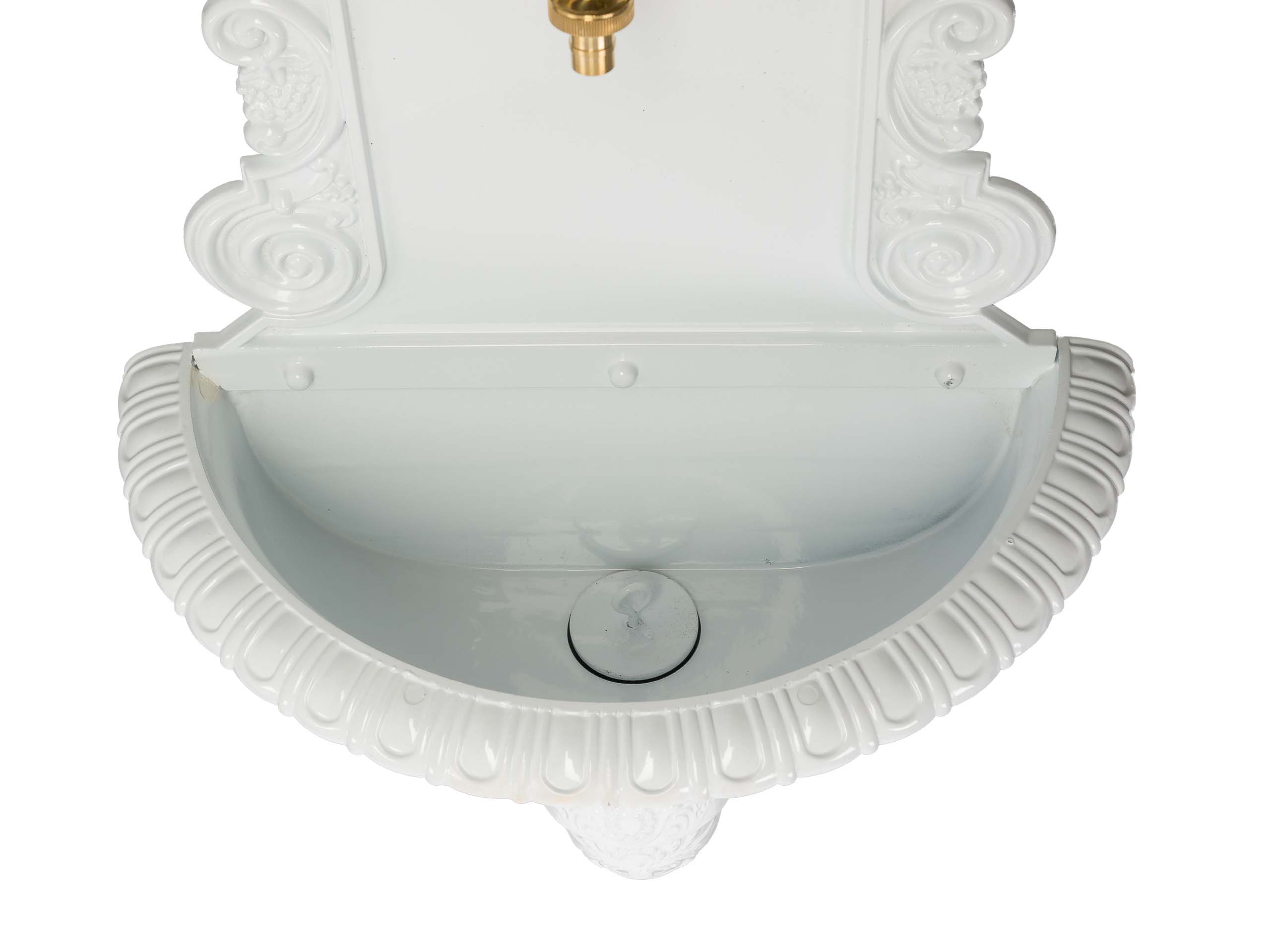 WASCHBECKEN WANDBRUNNEN WEIN GARTEN ALU WEISS ANTIK STIL BRUNNEN WASCHPLATZ BAD