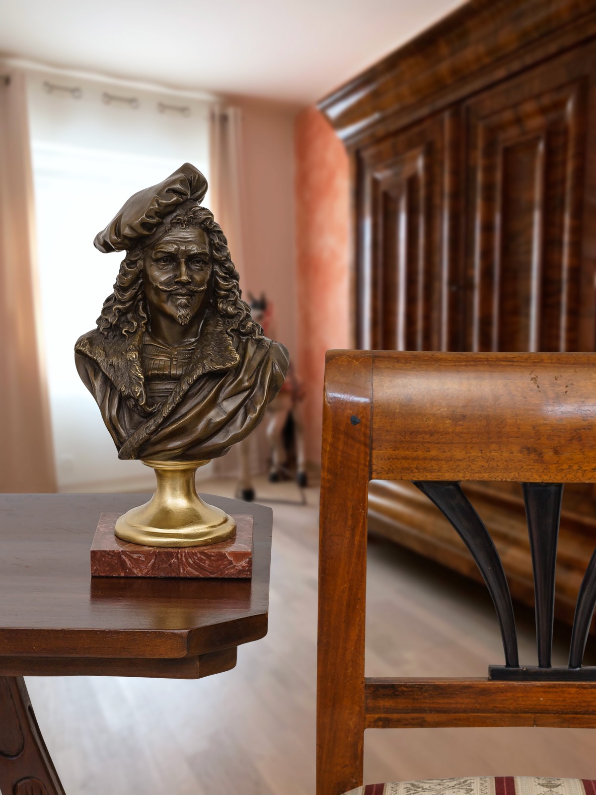 Bronzefigur Rembrandt Harmenszoon van Rijn Künstler Barock Büste Skulptur Bronze