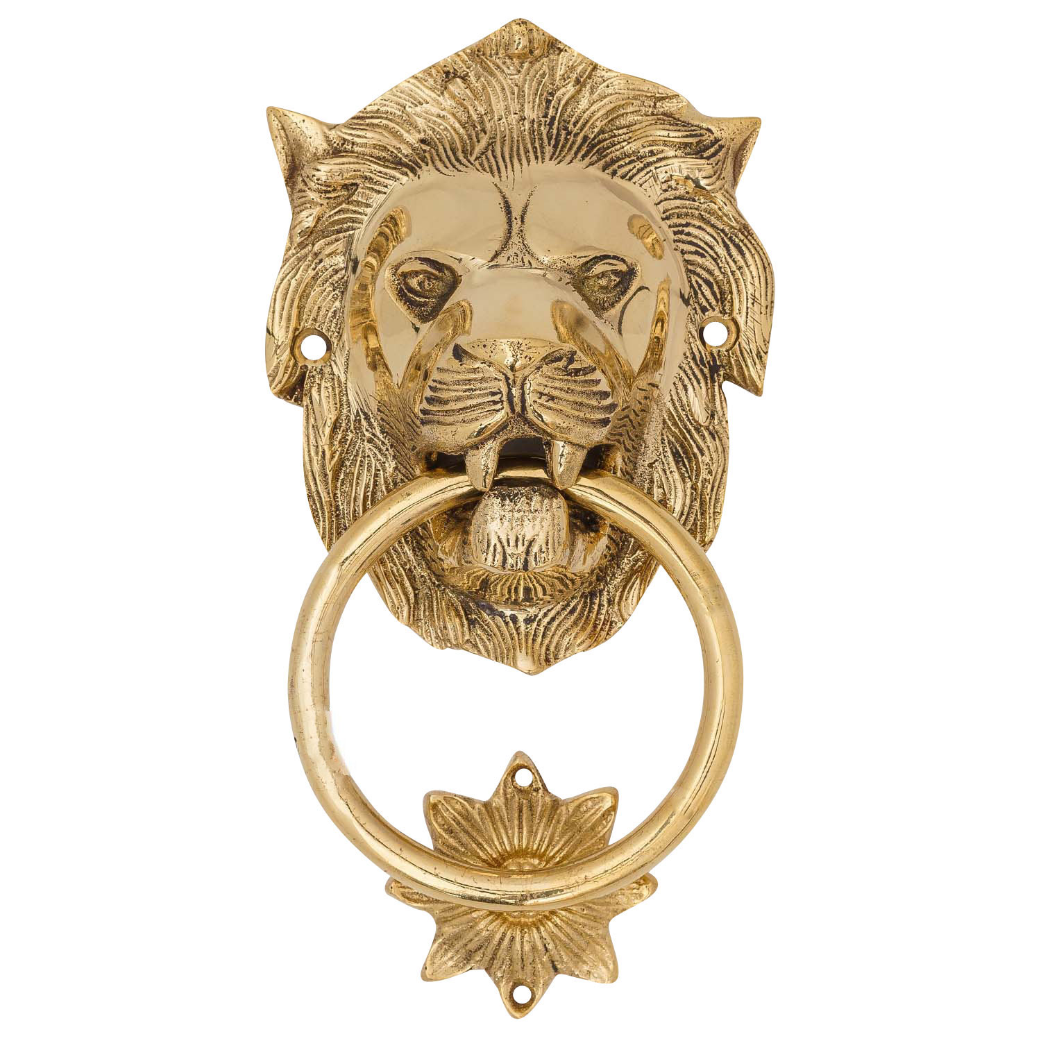 Historischer Türklopfer Löwe Türbeschlag Tür Messing im Antik-Stil 22cm