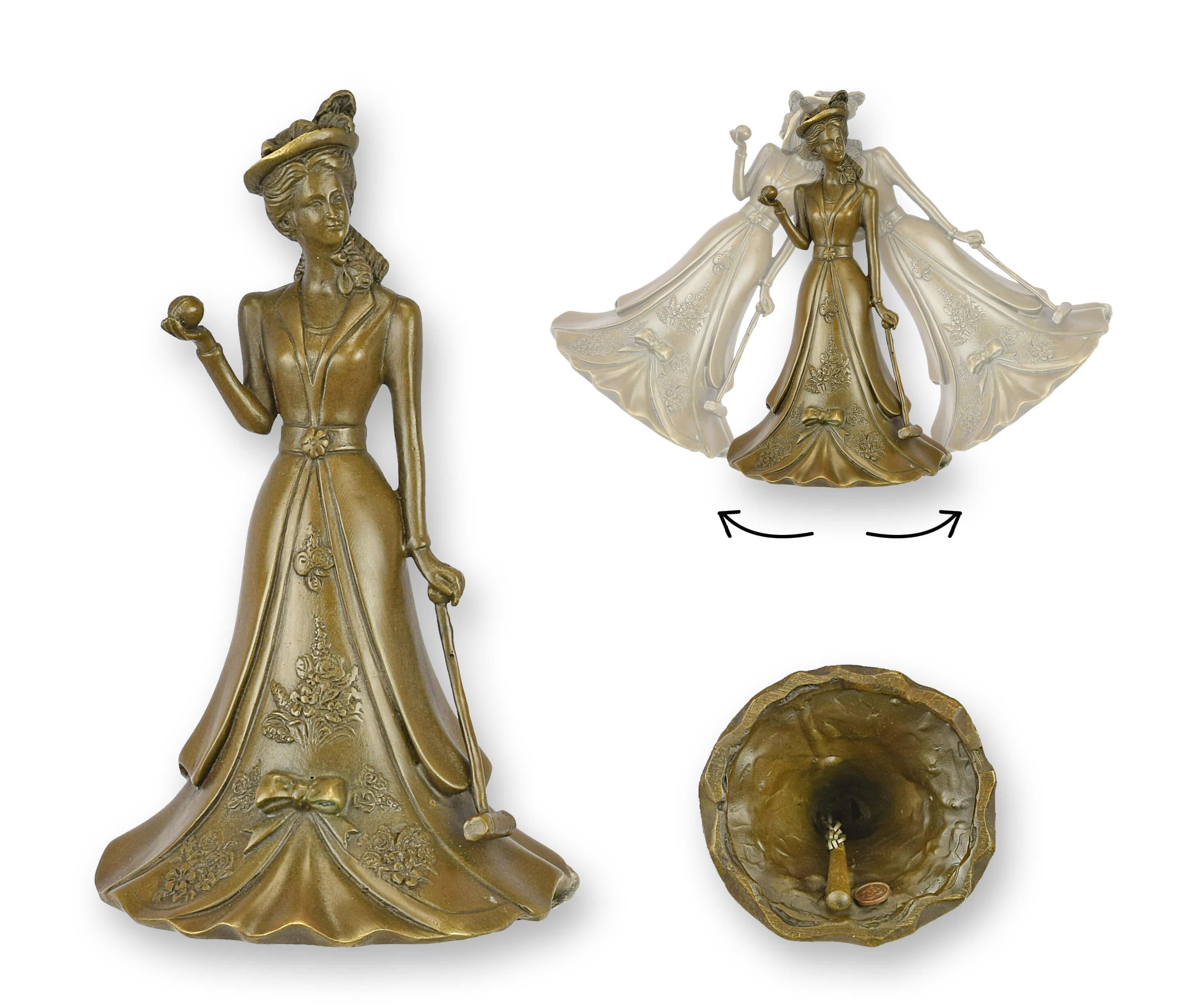 Bräutigamfigur, Brautfigur, Bräutigam Braut Statue, Elfenbein- bronzefarbene Figur, Spardose Figur