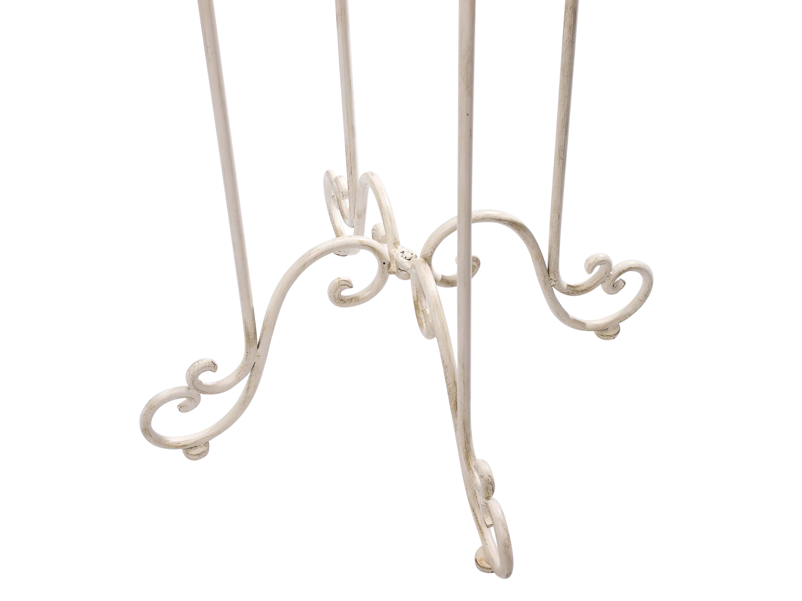 Stehtisch 101cm Eisen Gartentisch Bistrotisch antik Stil creme weiß iron table