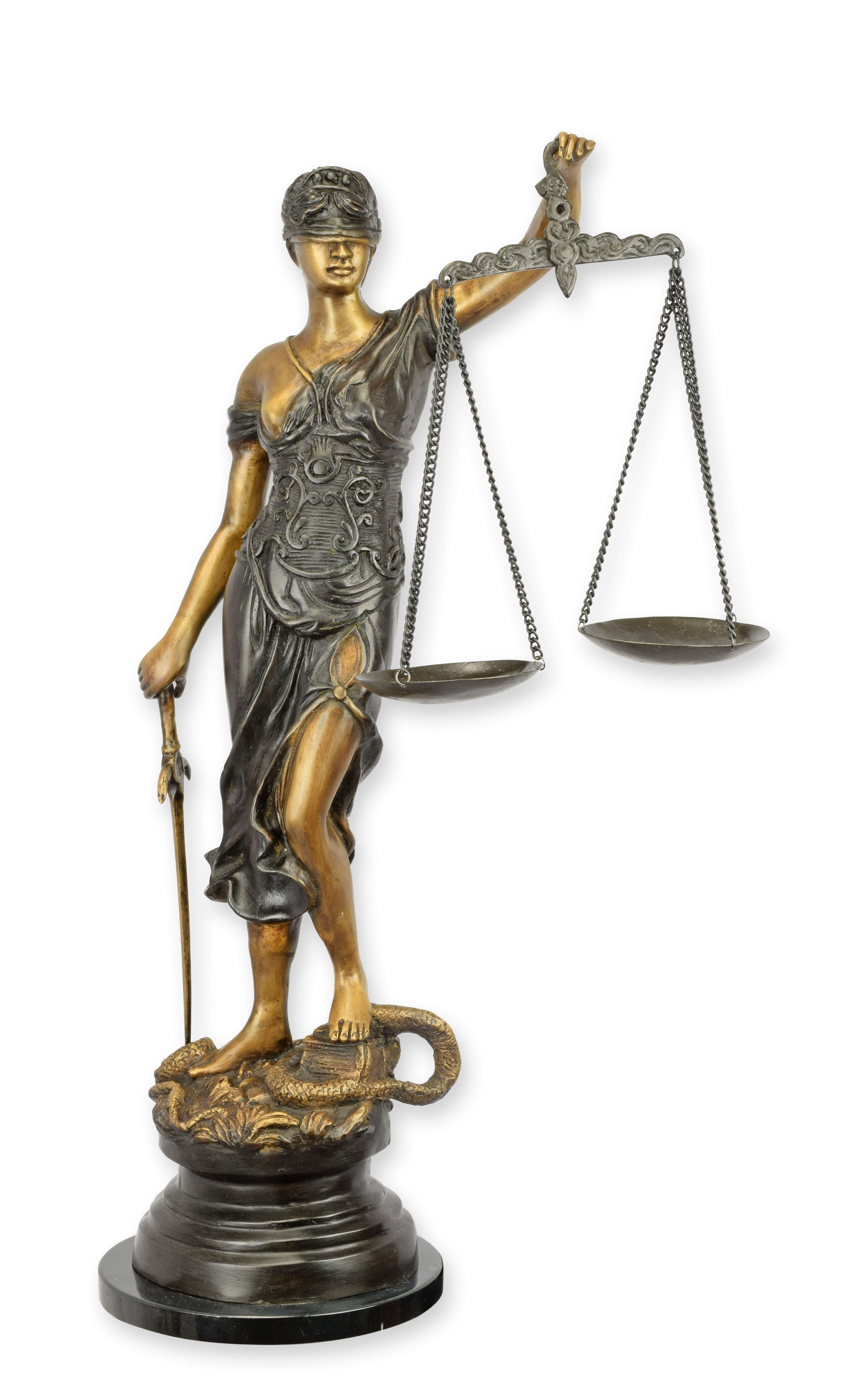 statue, waage der gerechtigkeit, lady justice, bronze, dekorative skulptur