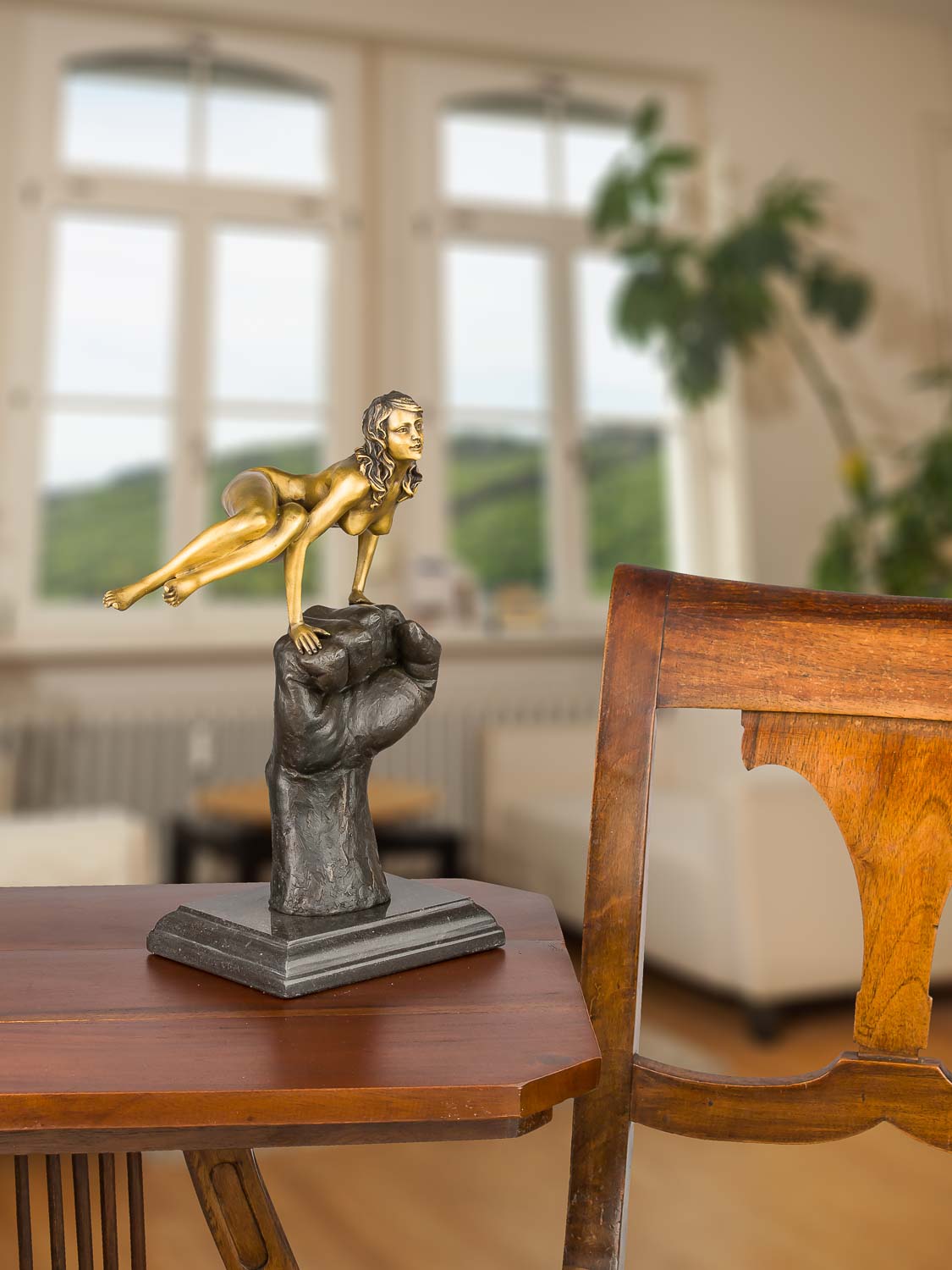 Bronzeskulptur Frau Erotik Kunst im Antik-Stil Bronze Figur 31cm