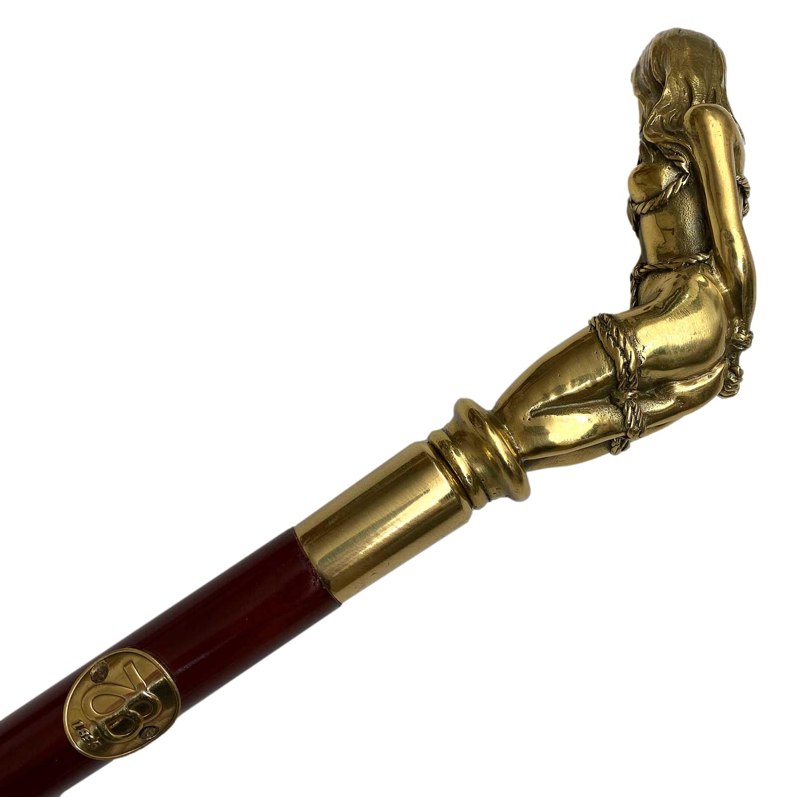 Spazierstock Bronzeskulptur Frau Seil Gehstock Flanierstock Antik-Stil - 93cm