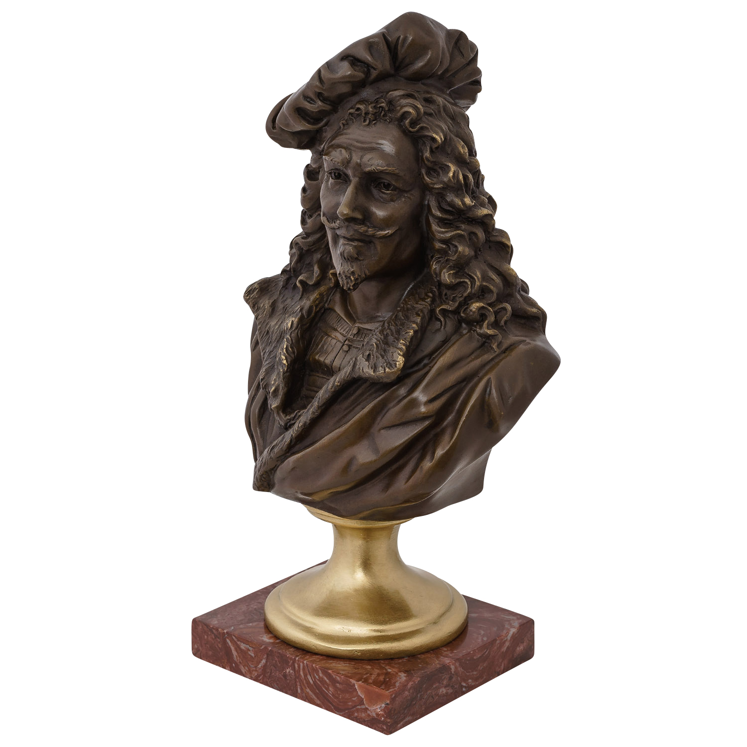 BE-73-3 Bronzefigur Rembrandt Harmenszoon van Rijn Künstler Barock Büste Skulptur Bronze