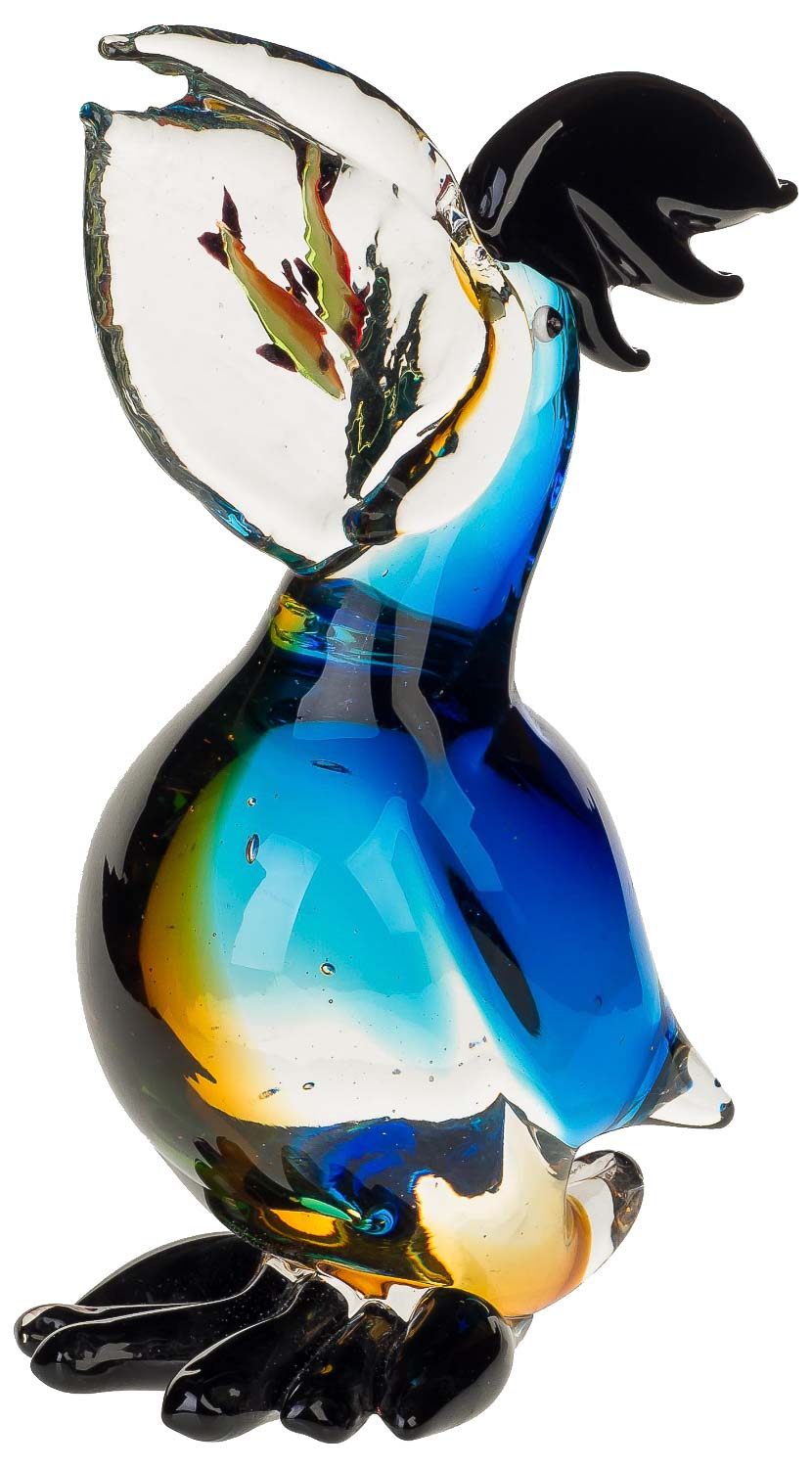 Glasfigur Figur Skulptur Pelikan Glas Glasskulptur Vogel Murano Antik-Stil 25cm