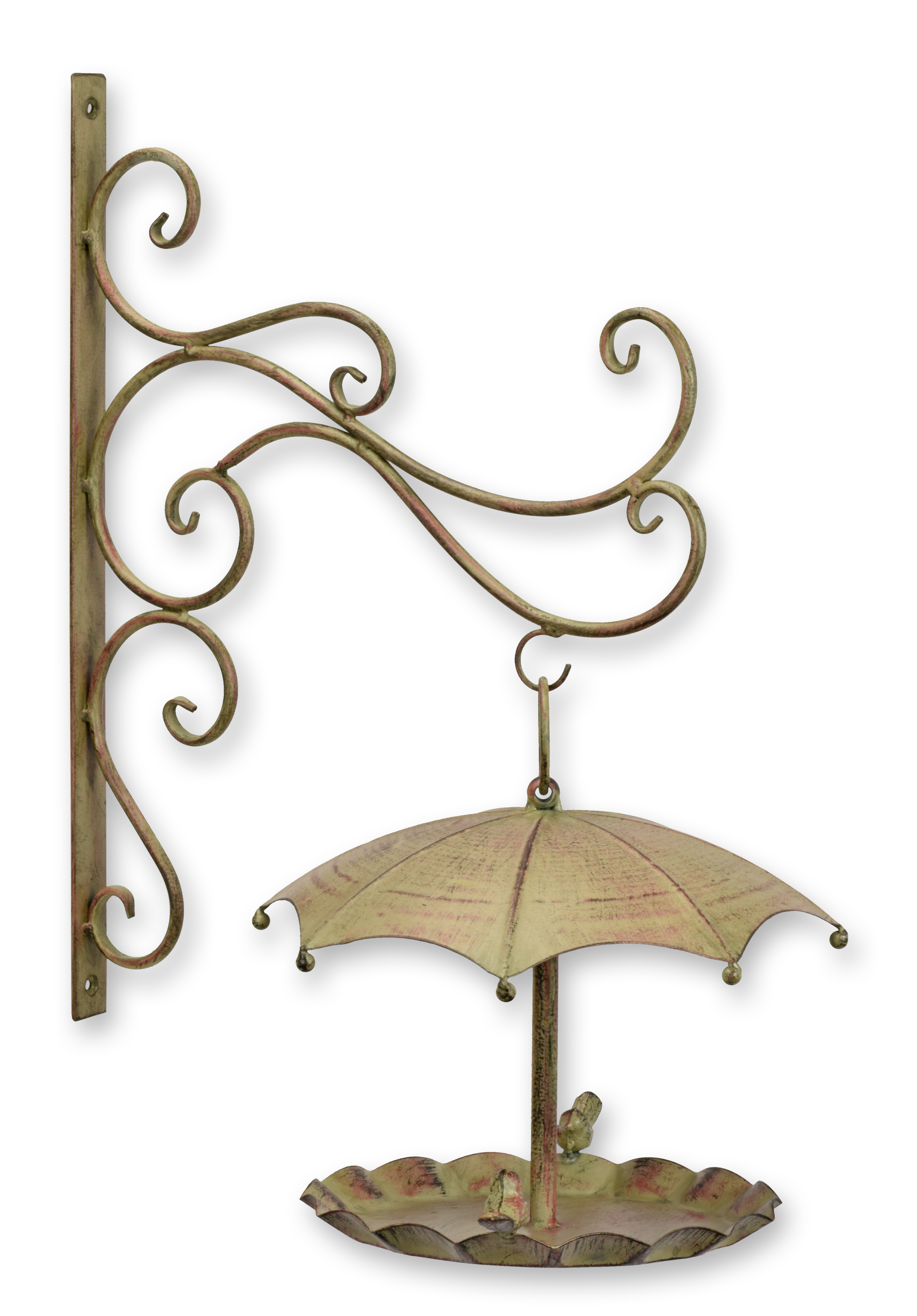 Una mangiatoia per uccelli in ferro da fissare alla parete replica design retrò decorazione