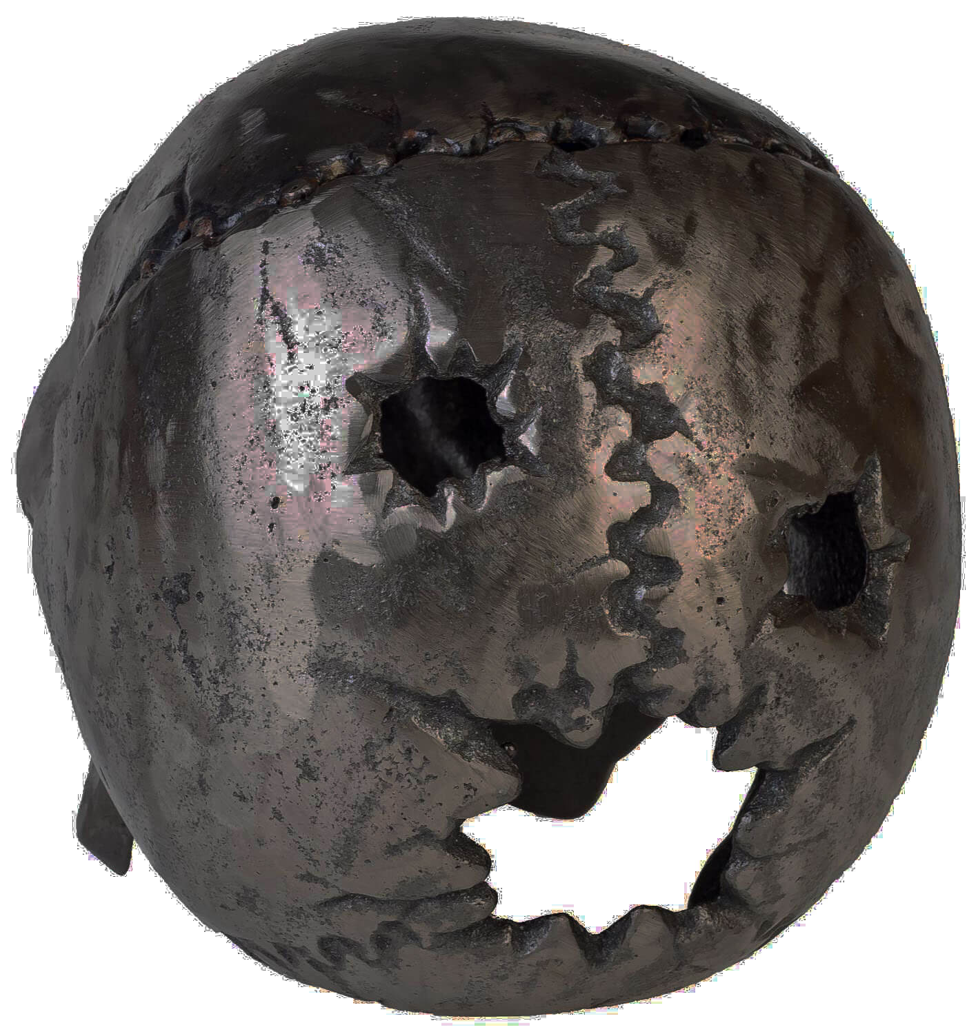 Eisenfigur Totenkopf Figur Skulptur Eisen Antik-Stil 23cm (b)