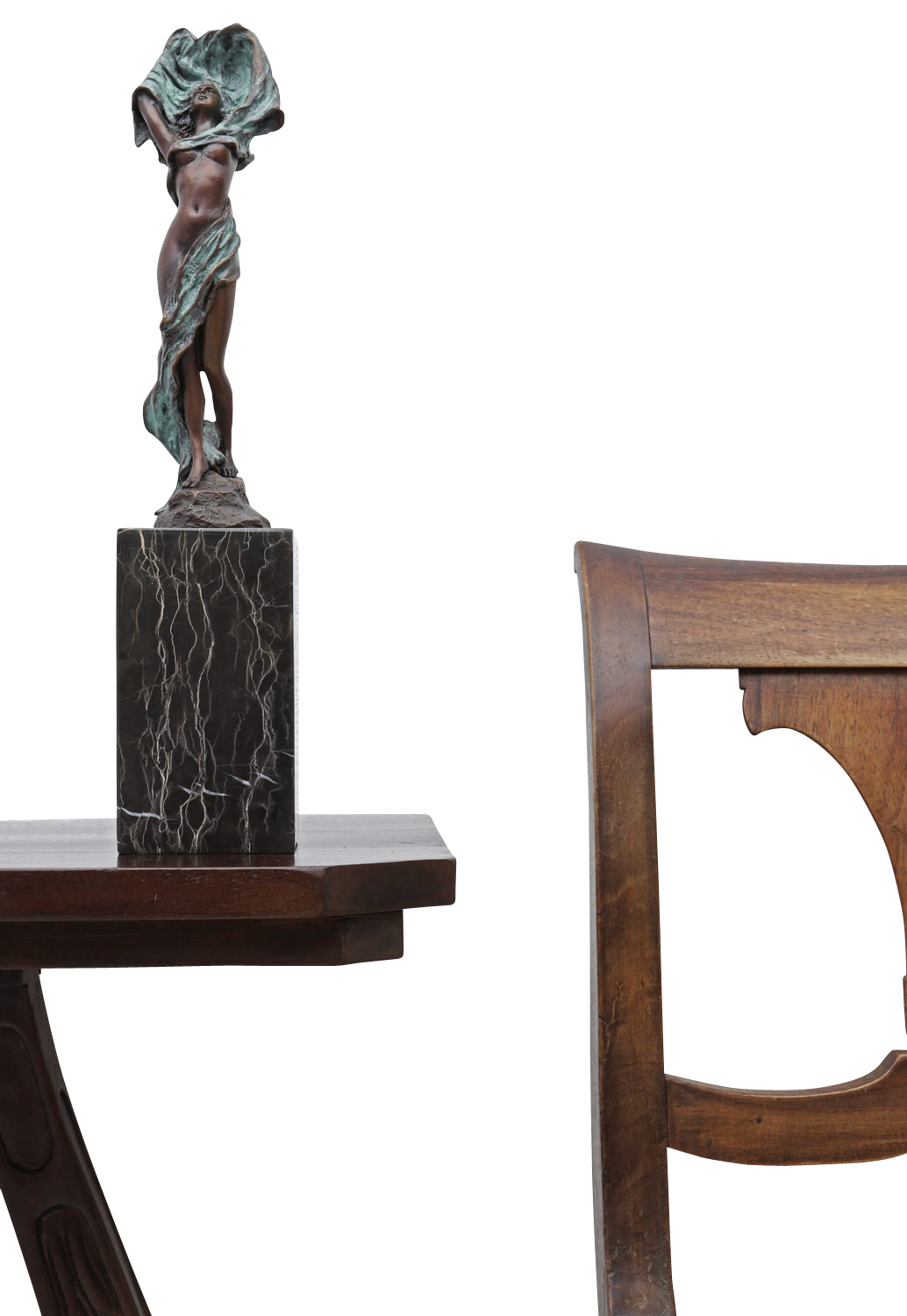 Bronzeskulptur Frau Tänzerin im Antik-Stil Bronze Figur Statue 35cm