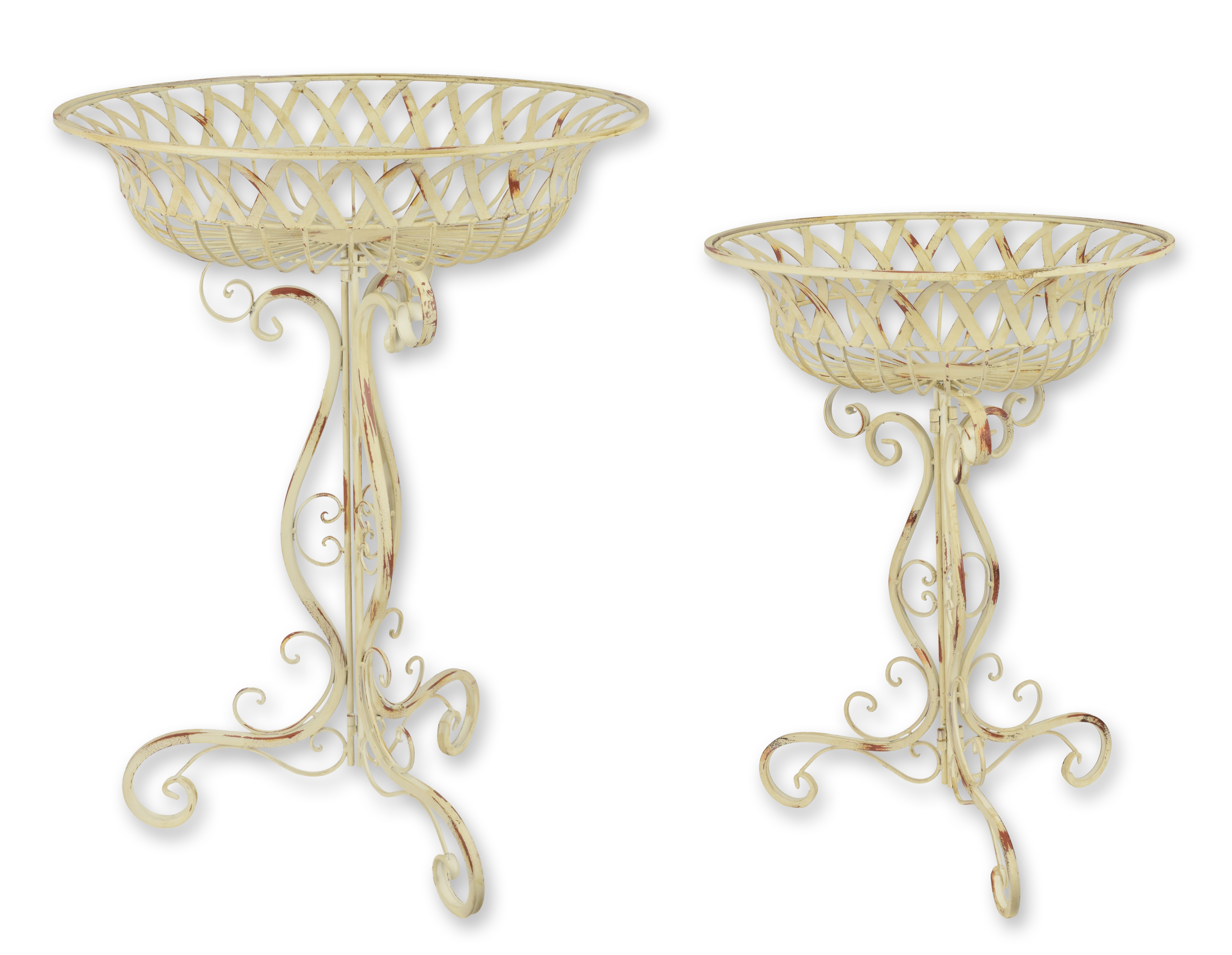 Coppia di fioriere in ferro su supporto replica design retrò decorazione Coppia di fioriere in ferro su supporto replica design retrò decorazione