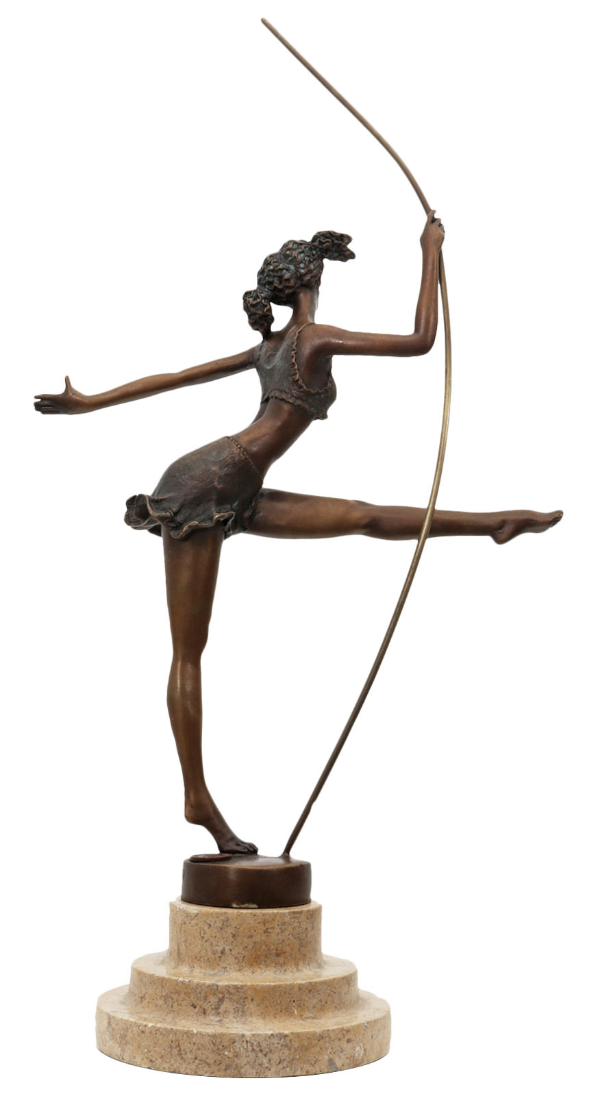 Bronzeskulptur Tänzerin Ballerina im Antik-Stil Bronze Figur Statue - 37,5cm (H)