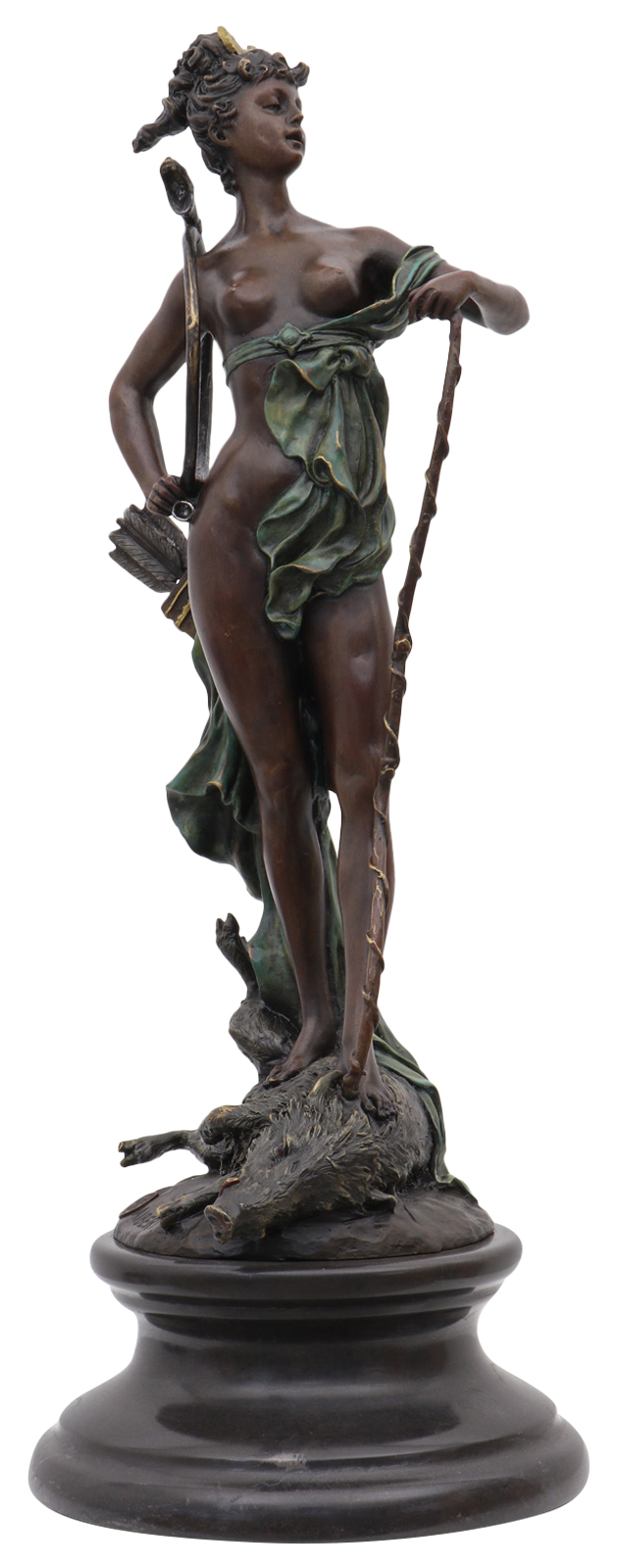 Bronzeskulptur Diana Victorius im Antik-Stil Bronze Figur Statue 47,6cm