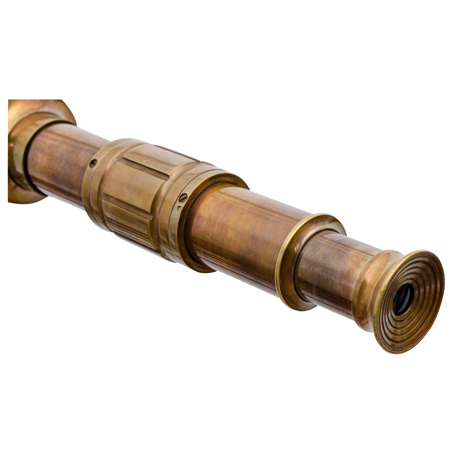 Teleskop Fernrohr Fernglas Messing brüniert mit Holz-Stativ 100cm Antik-Stil