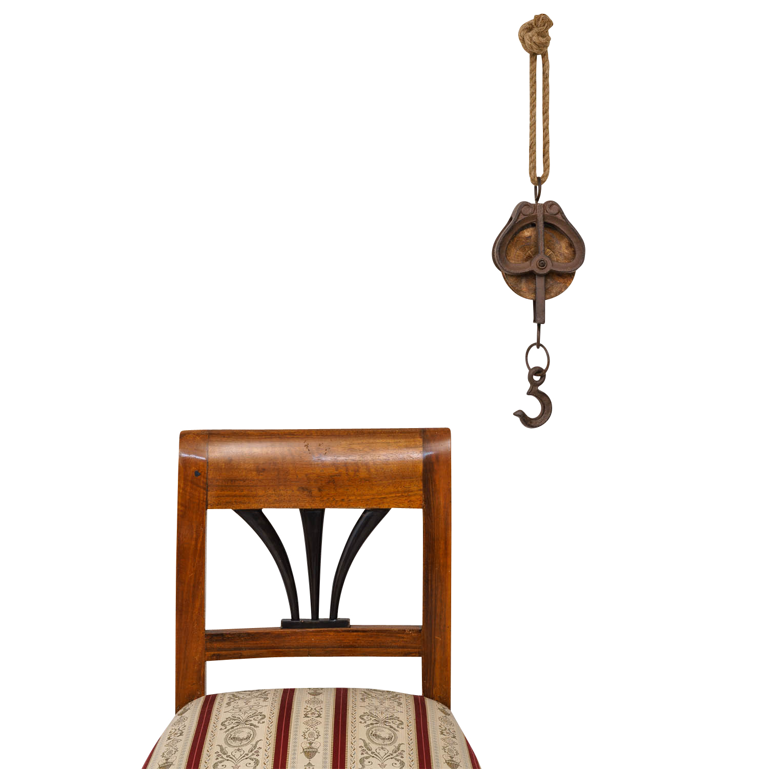 Flaschenzug Umlenkrolle Seilzug Rolle Eisen Werkzeug Antik-Stil 51cm (a)