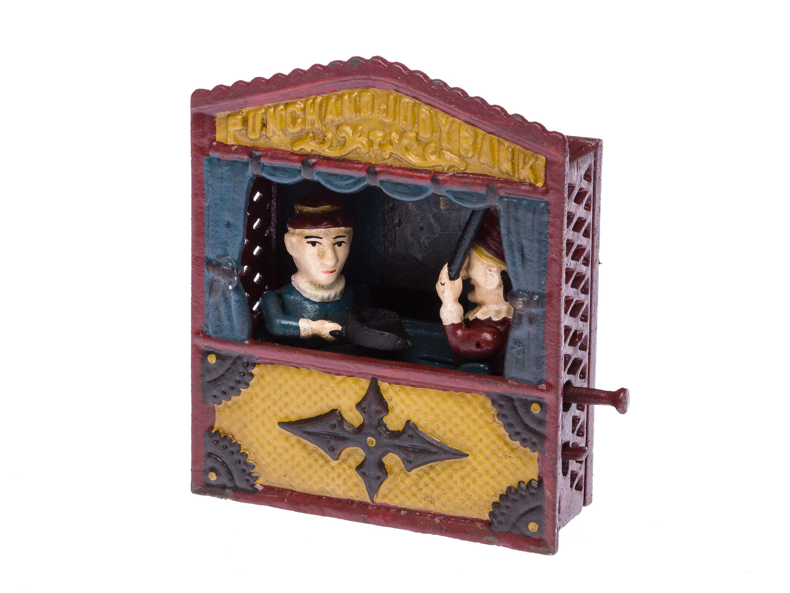 Nostalgie Spardose Kaspertheater Kasper Theater Eisen moneybox Puppet Theatre