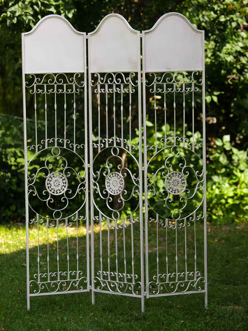 Paravent Pergola Spalier Eisen Rankhilfe Zaun 19kg Antik-Stil Raumteiler weiß