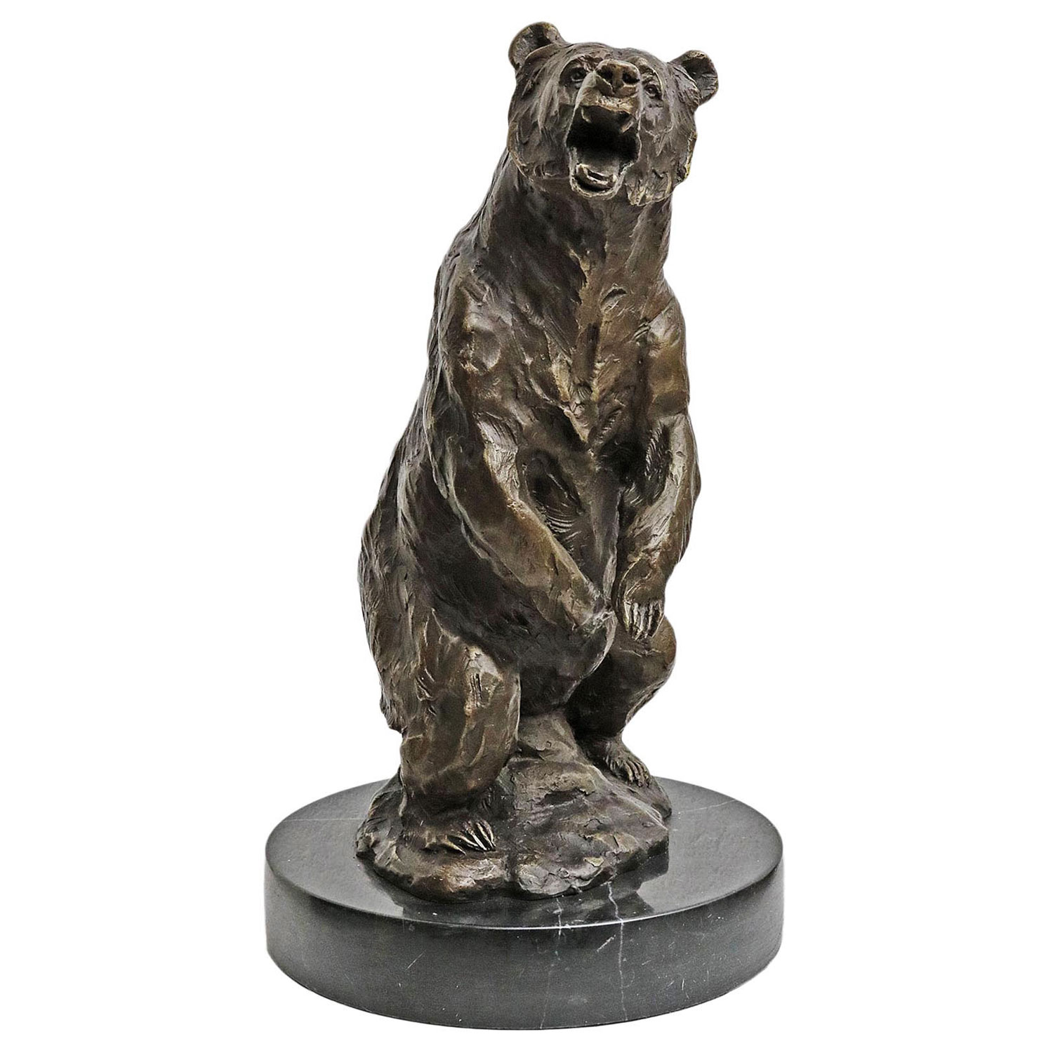 Scultura in bronzo orso grizzly bear figura