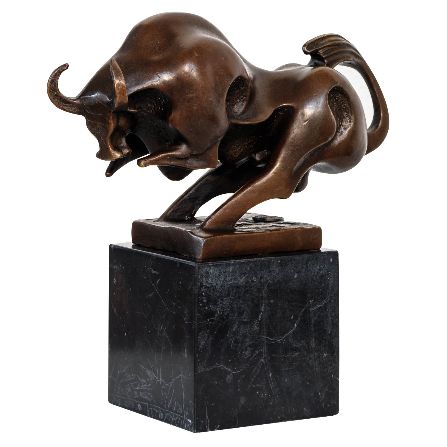 Bronzeskulptur Bulle Ochse Kuh Stier im Antik-Stil Bronze Figur Statue 20cm