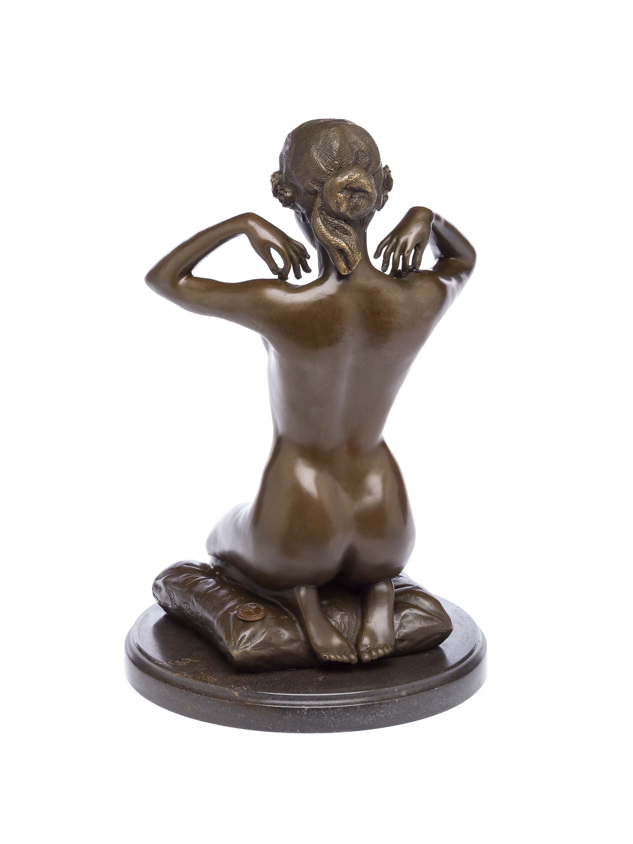 2015-07-23_Auktionshaus_055562510df9e9ed Bronzefigur kniende Frau Erotik Bronze Bronzeskulptur antik Stil sculpture nude
