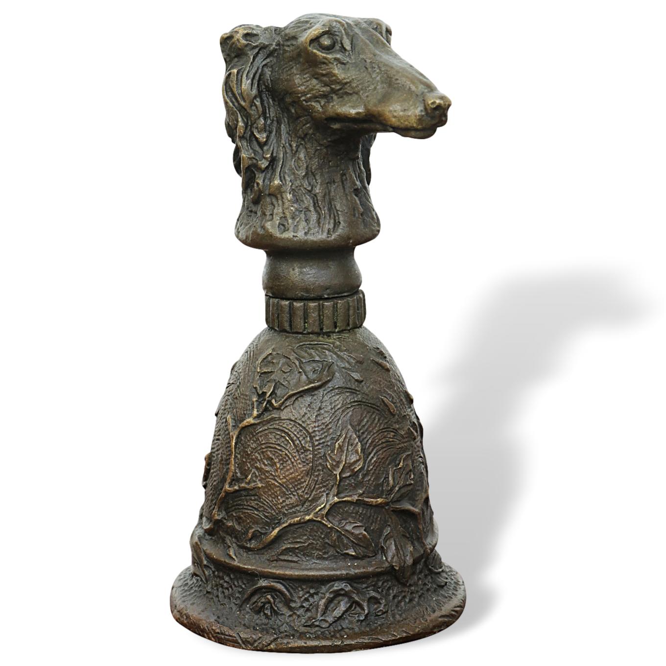 IMG_8716MSQEfVlJkctv5 Tischglocke Hund Barsoi Windhund Handglocke Glocke Antik-Stil Bronze Figur