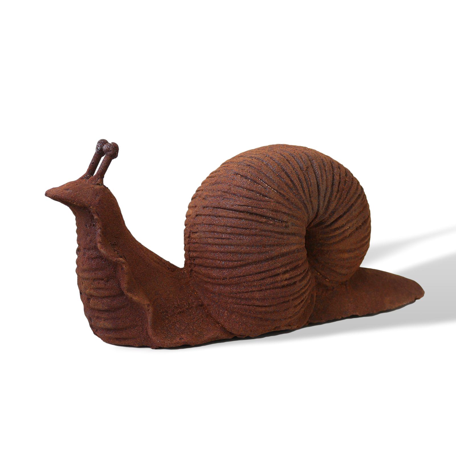 Gartenskulptur Schnecke Figur Eisen Garten Rost Eisenfigur Skulptur Gartenfigur