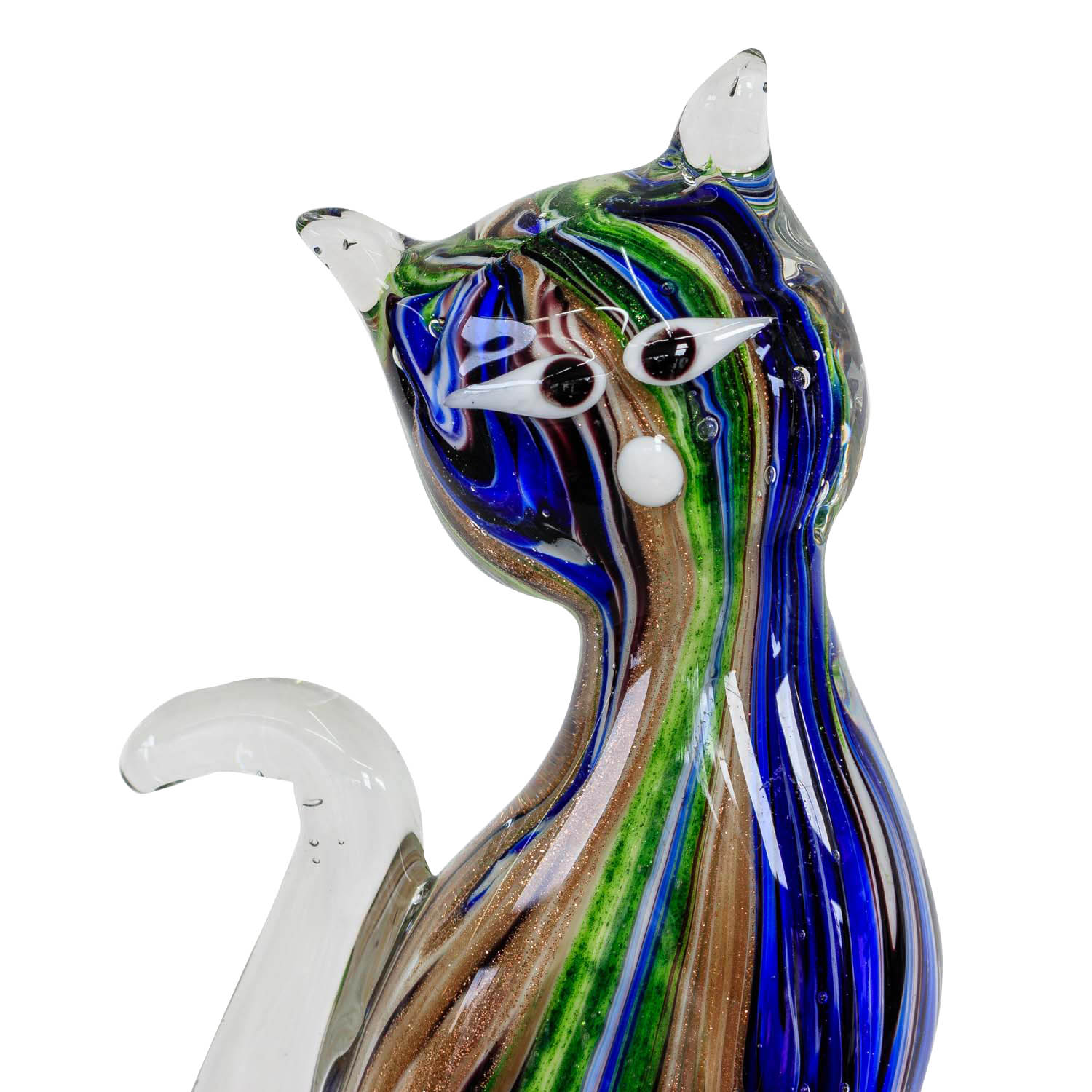 Glasfigur Figur Katze Glas im Murano Antik Stil 16cm