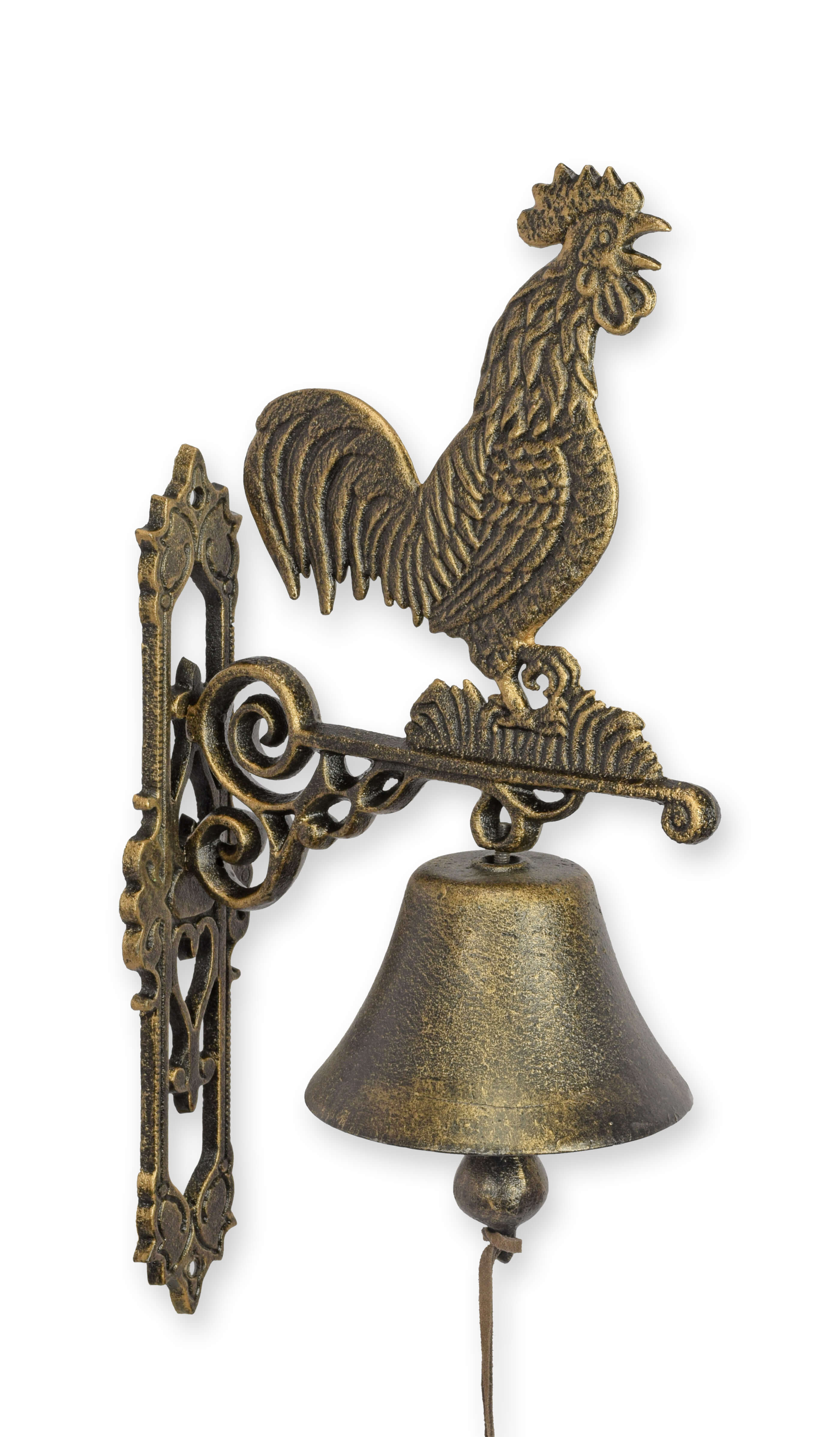 Garten, Glocke, Hahn, Bronze, Wandhalterung