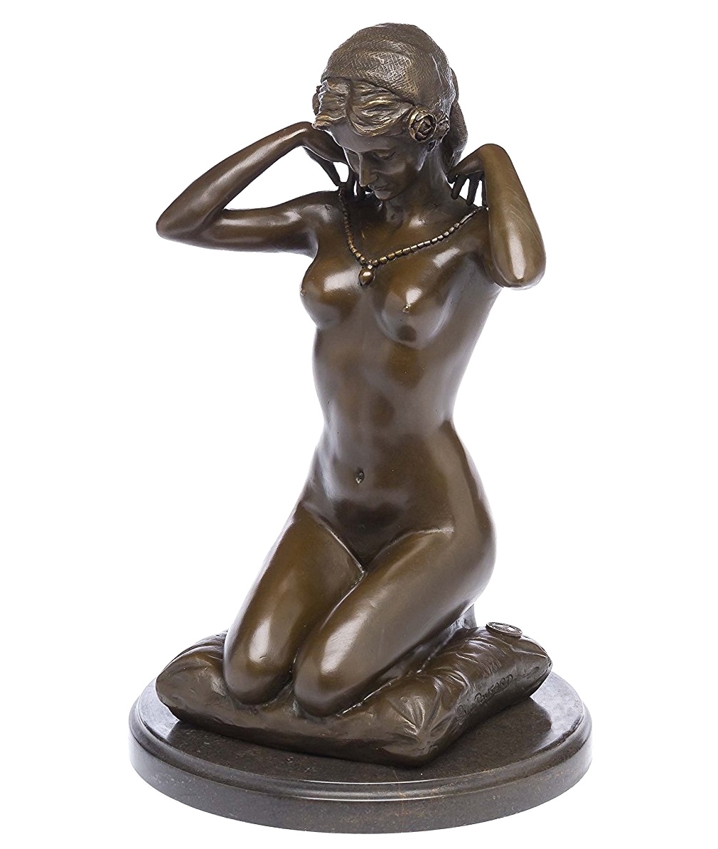 81ByKZbAF3L-_SL1500_xxl Bronzefigur kniende Frau Erotik Bronze Bronzeskulptur antik Stil sculpture nude