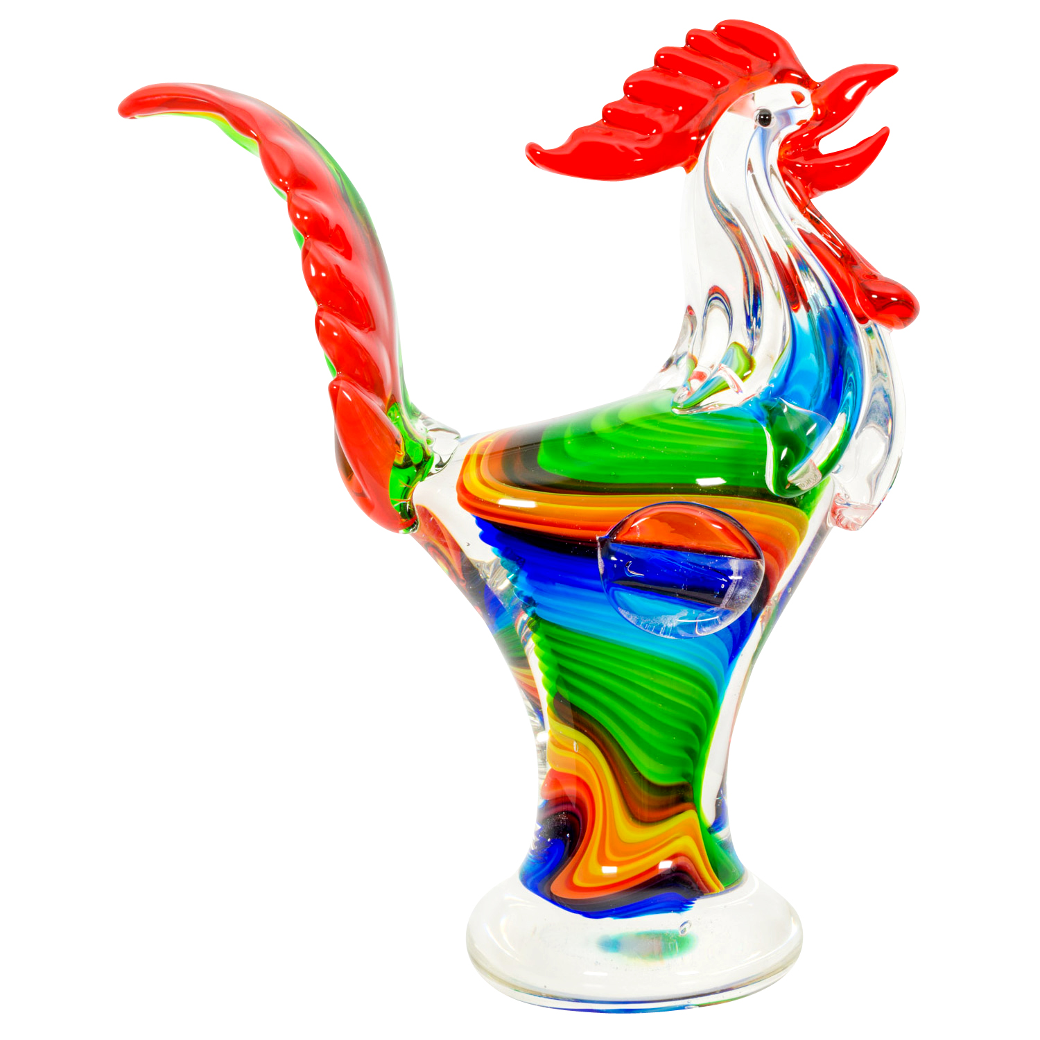 Glasfigur Figur Hahn Glas im Murano Antik Stil 29cm