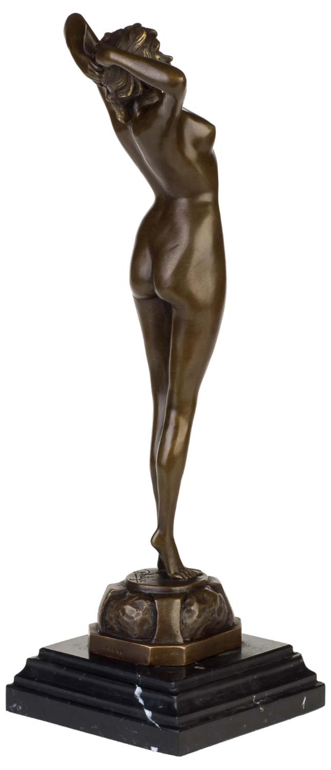 Bronzeskulptur Frau Erotik Kunst im Antik-Stil Bronze Figur Statue 42cm