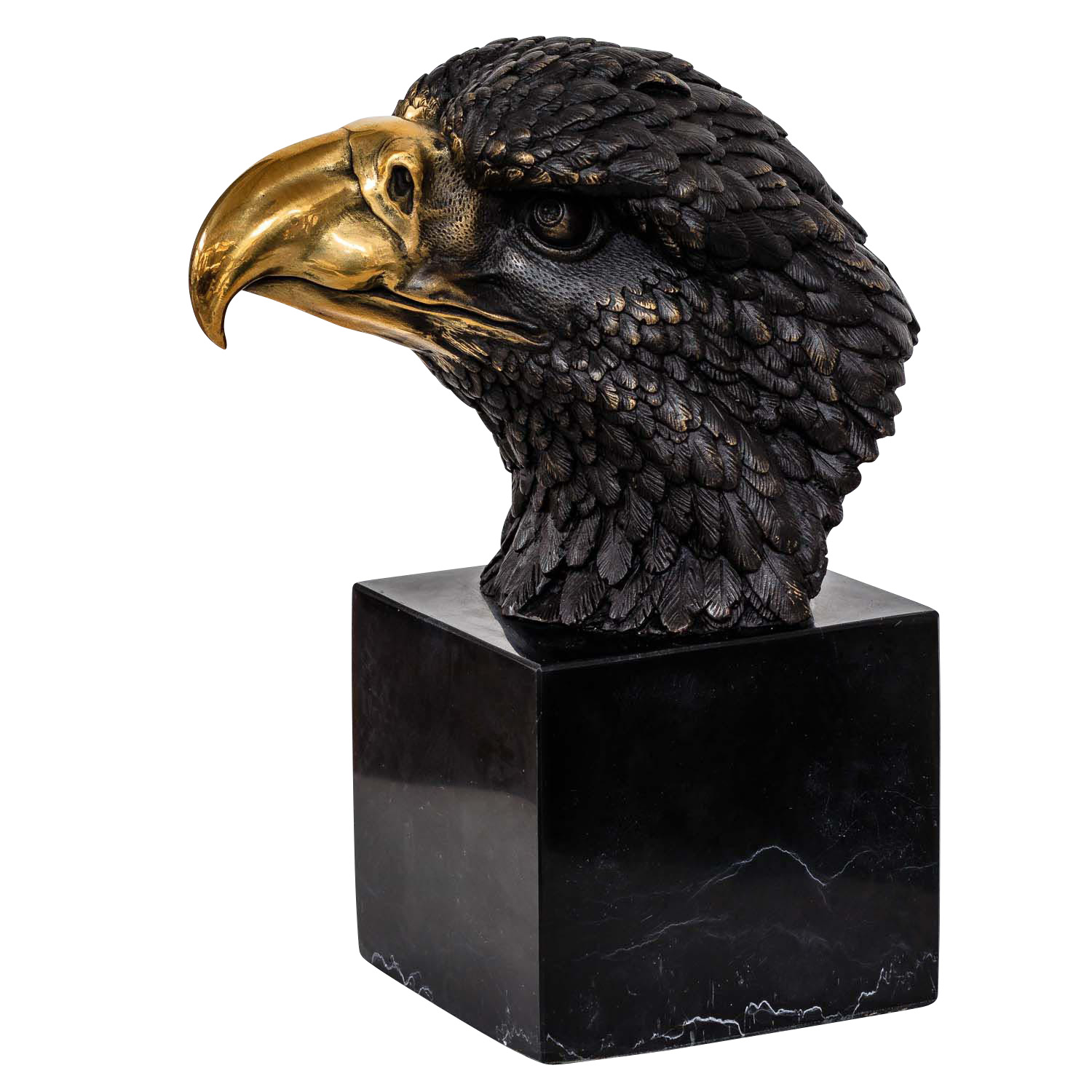 Bronzeskulptur Adler Büste Bronze Figur Statue im Antik-Stil 23cm