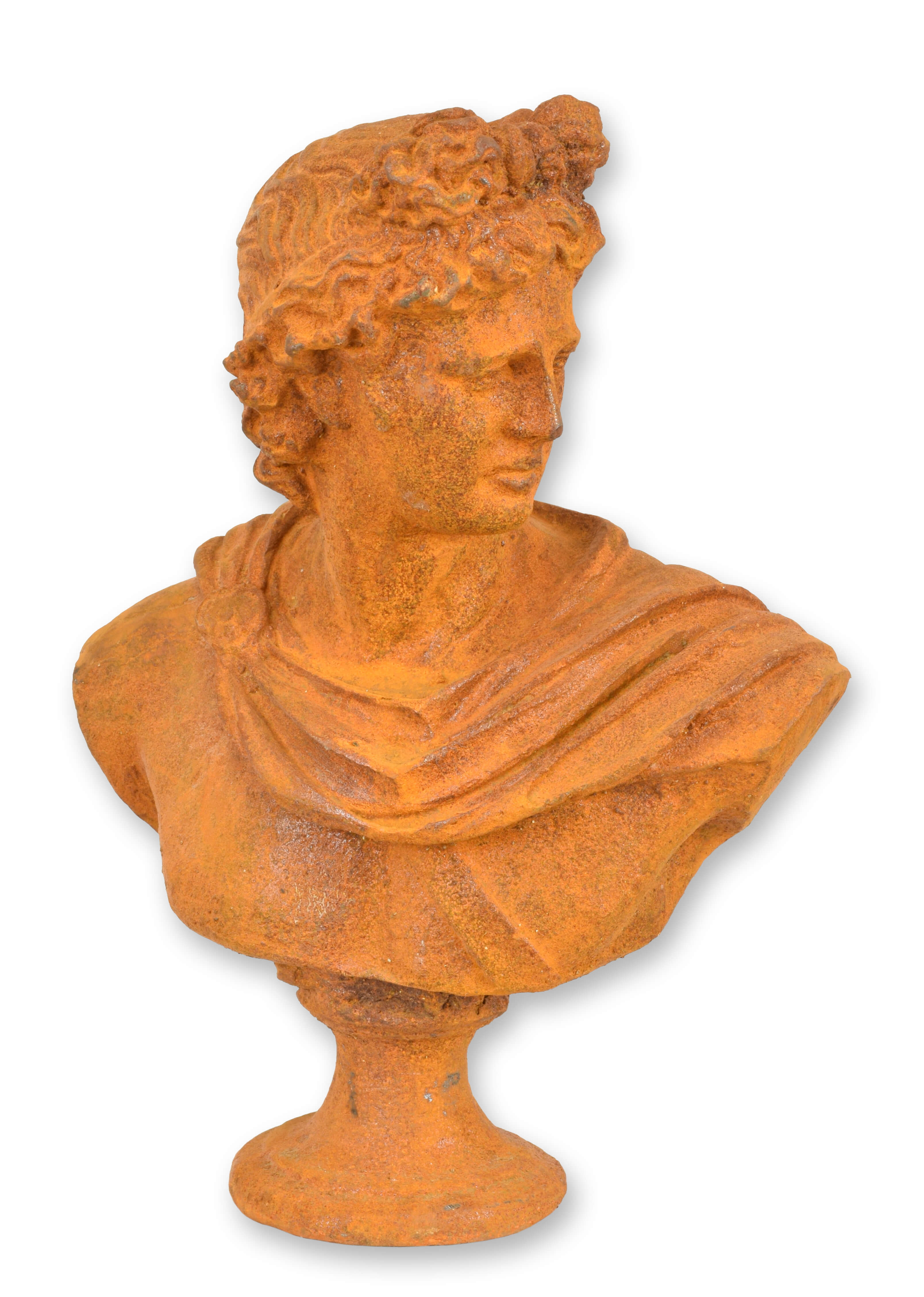 Busto arrugginito in ghisa raffigurante Cesare replica design retrò decorazione