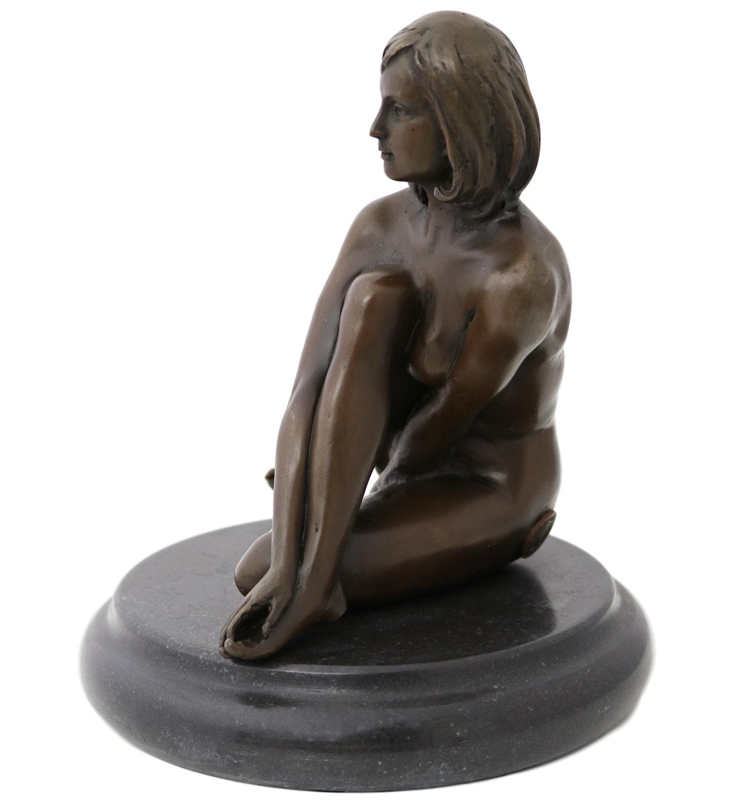 Bronzeskulptur Erotik erotische Kunst Frau Antik-Stil Bronze Figur Statue 17cm