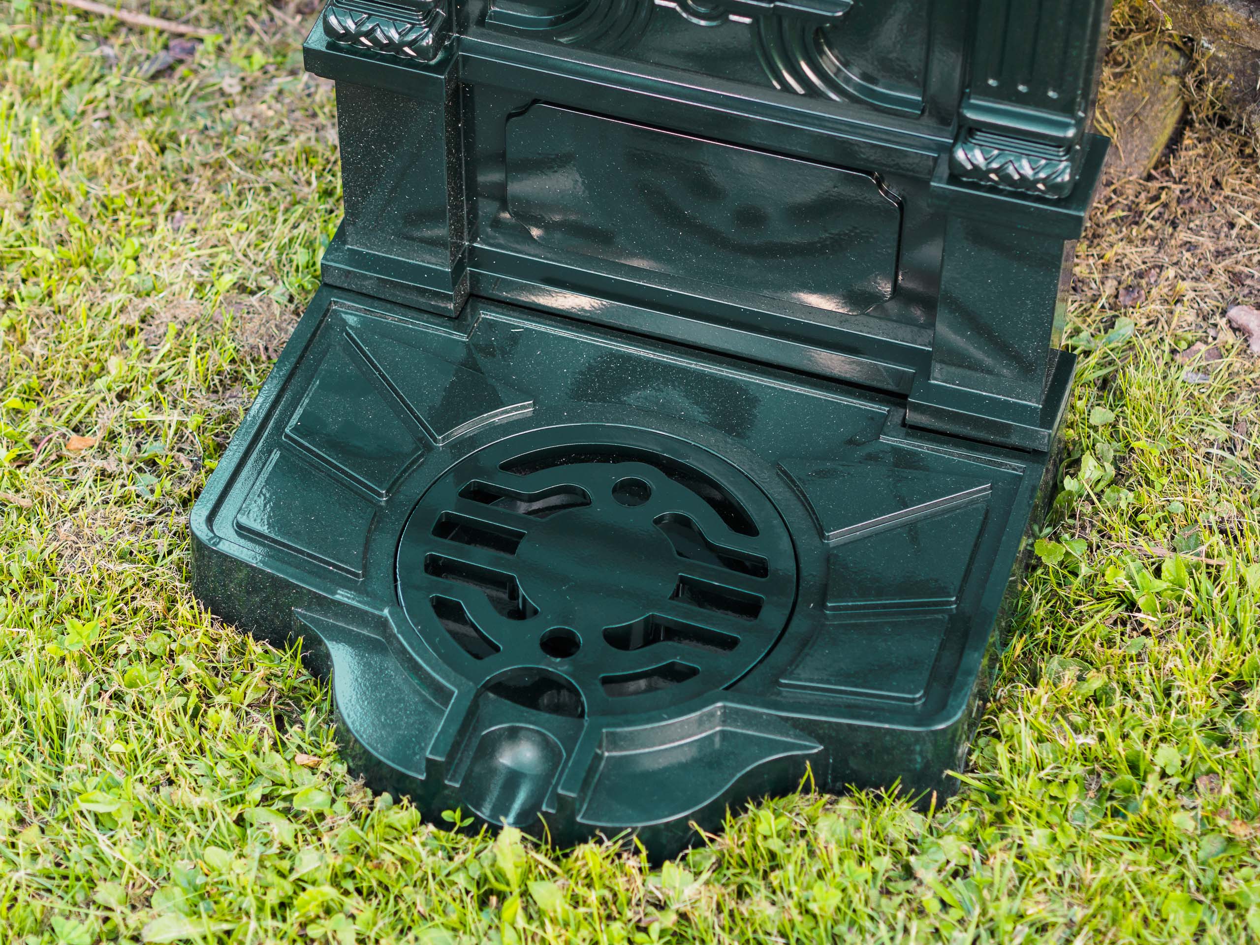 Standbrunnen 83cm Waschbecken Alu Brunnen Waschplatz Wandbrunnen antik Stil grün