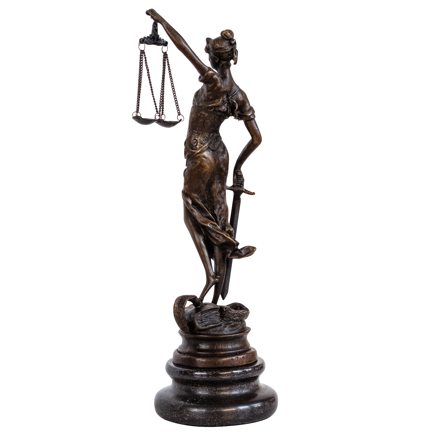 Bronzeskulptur Justitia Justizia Bronze Figur Skulptur im Antik-Stil - 24cm