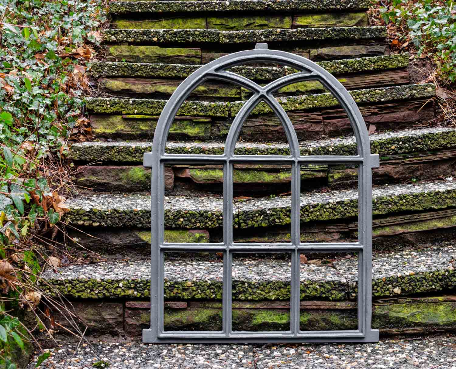 Fenster grau Stallfenster Eisenfenster Scheunenfenster Eisen 72cm Antik-Stil(f2)