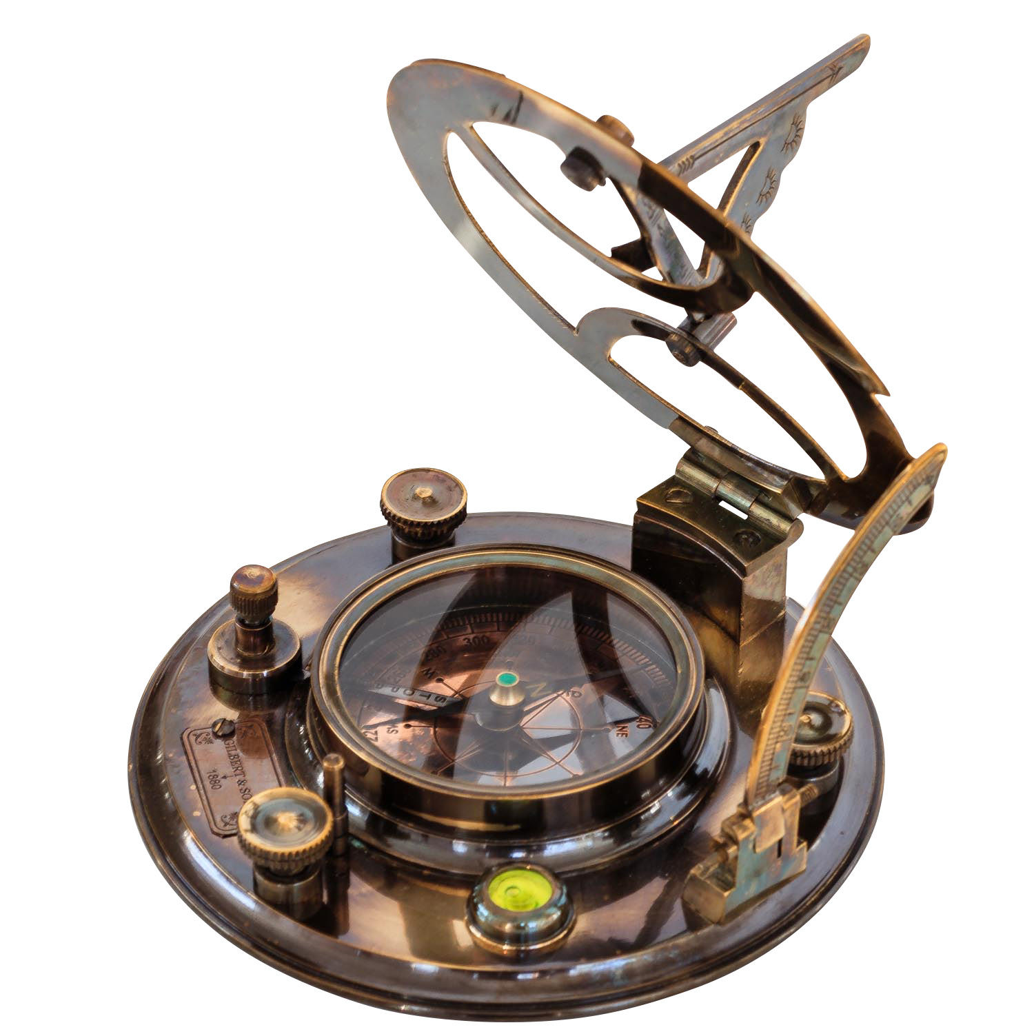 Kompass Maritim Schiff Dekoration Navigation Messing Glas Antik-Stil Replik 13cm