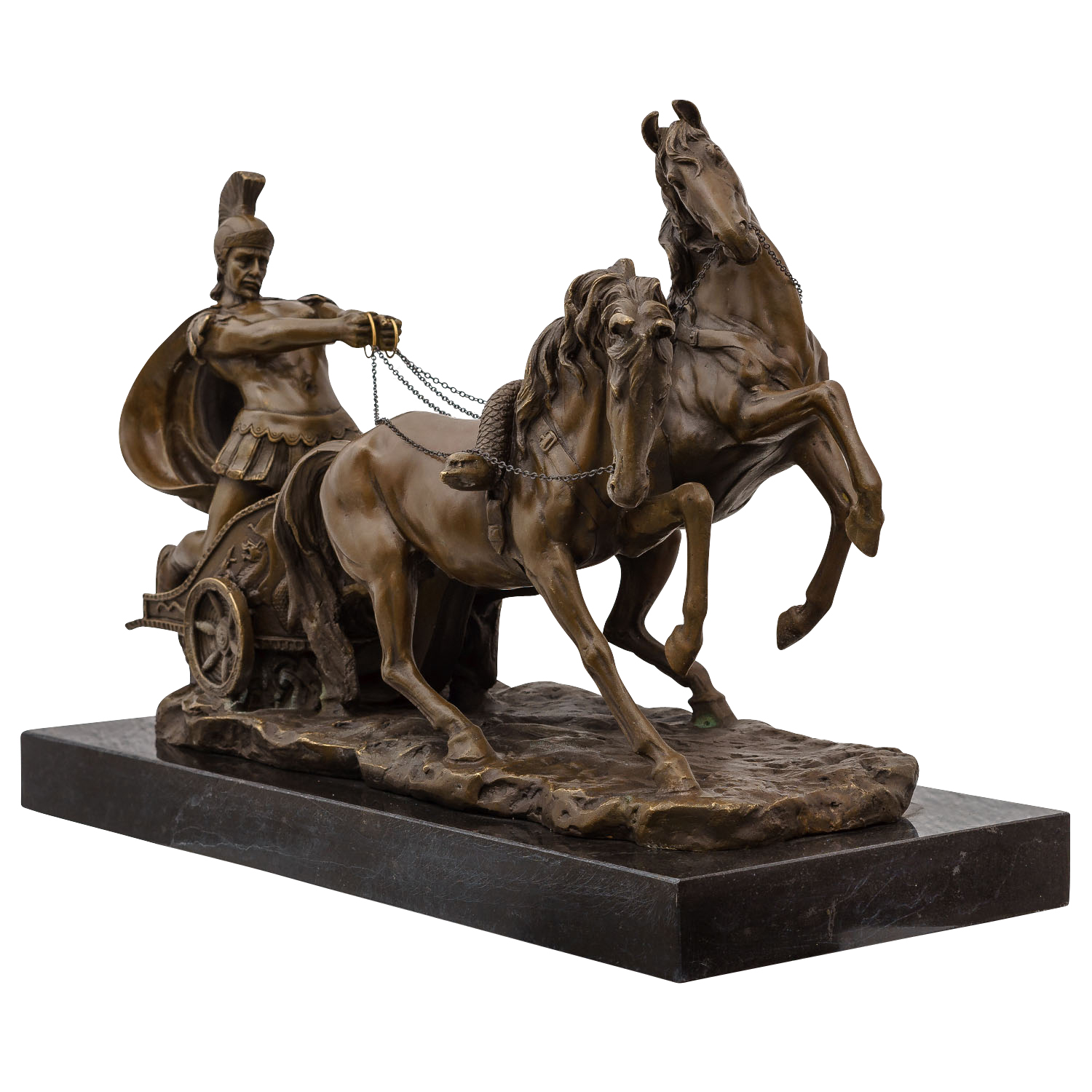 Bronzeskulptur Römer im Streitwagen nach Adrian Jones Reiter Bronze 51cm