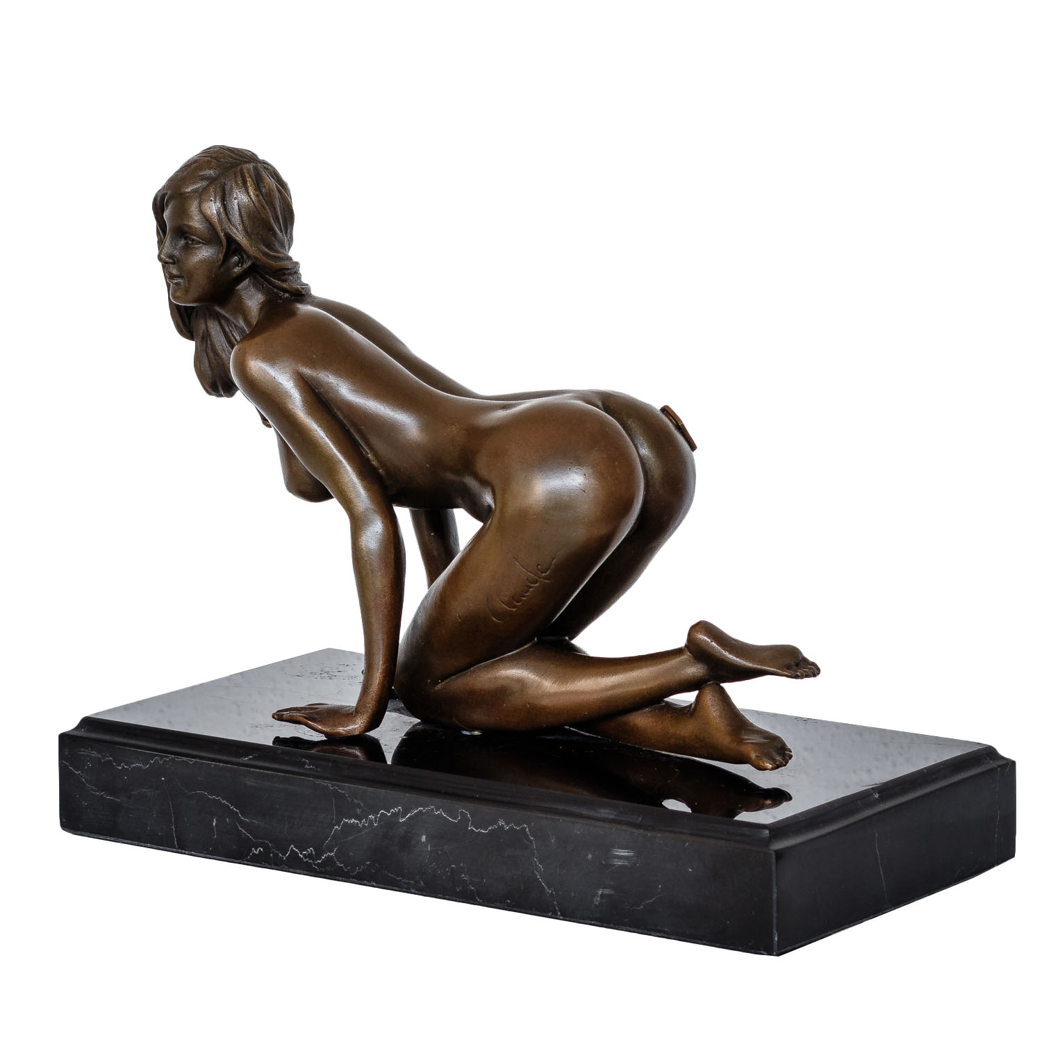 Bronzeskulptur Frau Erotik Kunst im Antik-Stil Bronze Figur 21cm