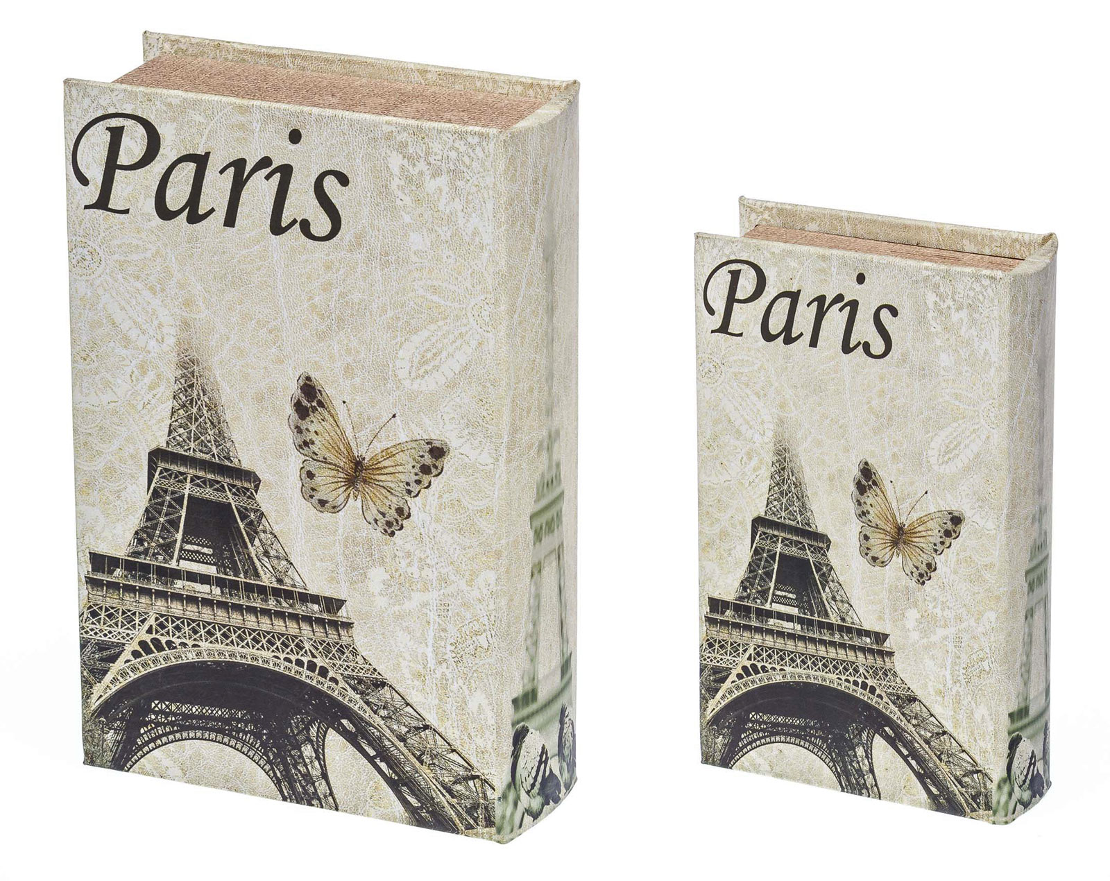 2x Buchattrappe Etui Box Schmucketui Buch Paris Frankreich antik Stil book box