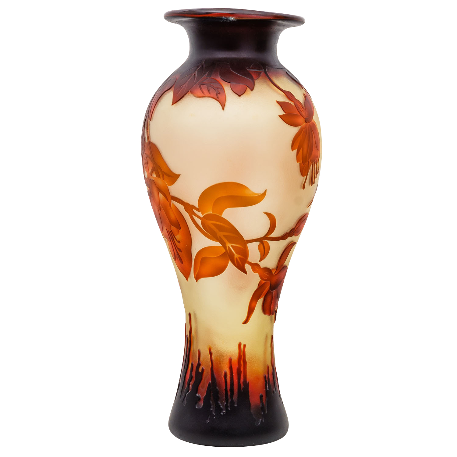 Vase Replika nach Galle Gallé Kolibri Glas Antik-Jugendstil-Stil Kopie c5