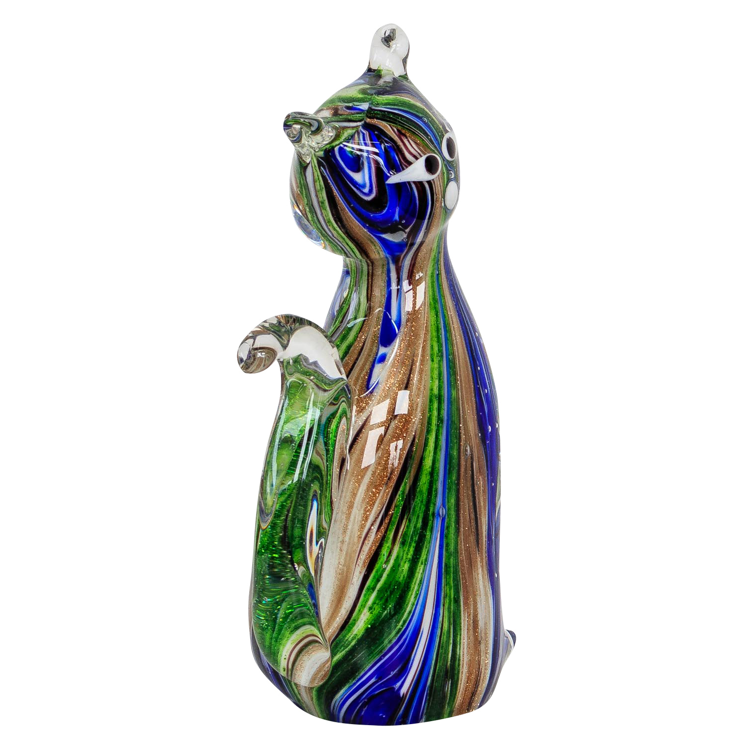 Glasfigur Figur Katze Glas im Murano Antik Stil 16cm