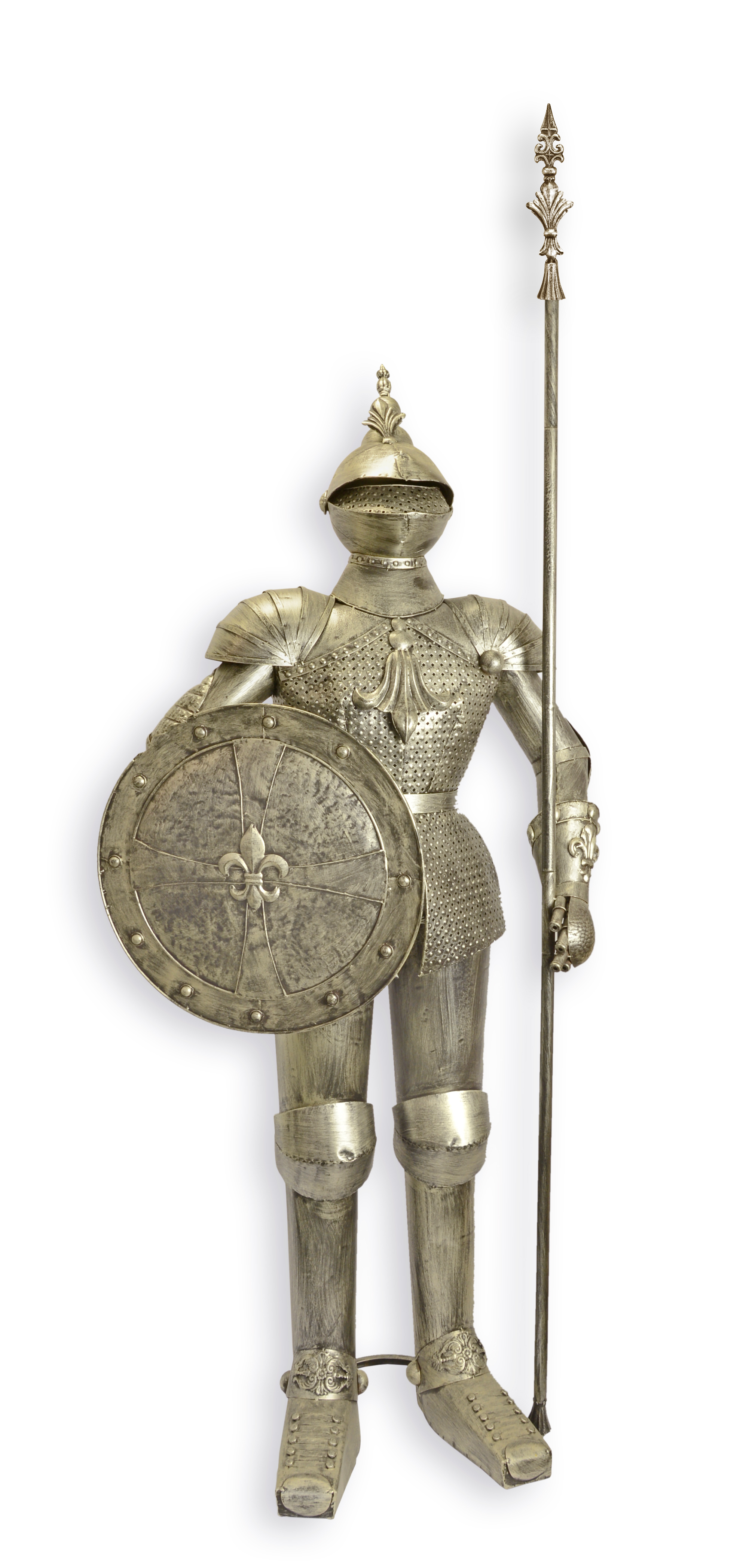 Armatura da cavaliere in ferro con lancia replica design retrò decorazione