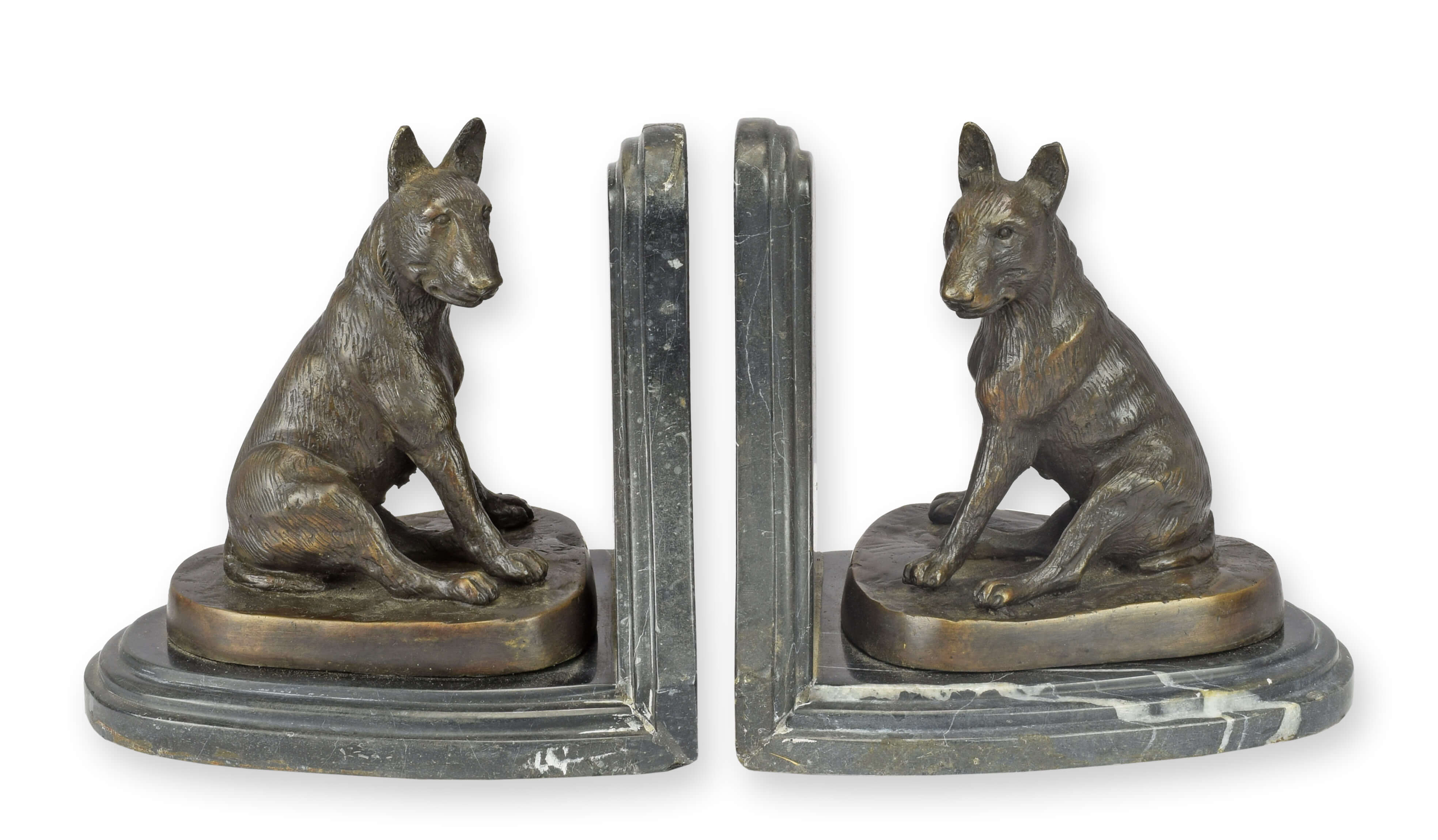 Schachfigur, Hund, Tonfigur, Bronze/Stein, Skulptur