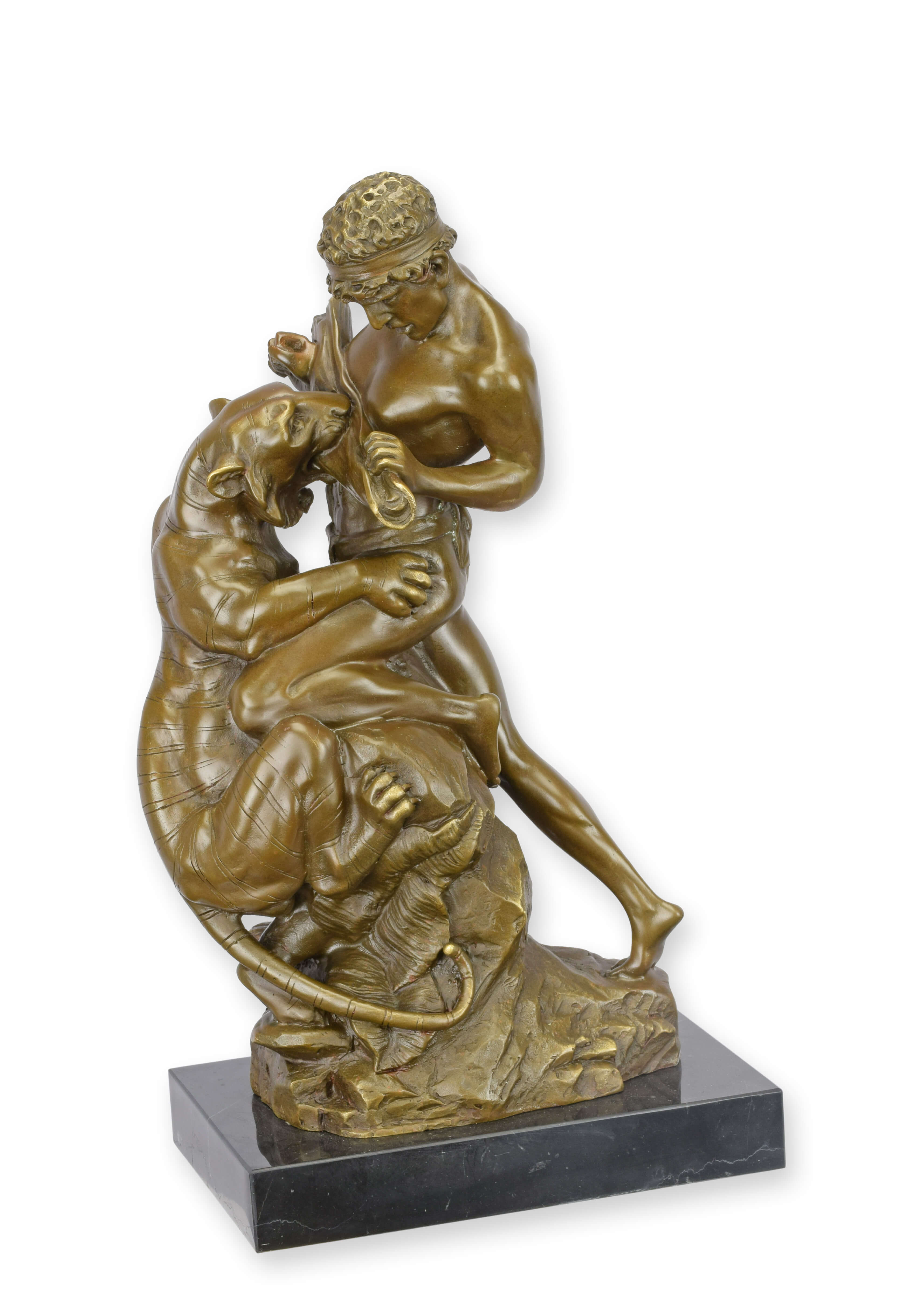 Scultura in bronzo scena di combattimento dopo Drouot replica design retrò decorazione