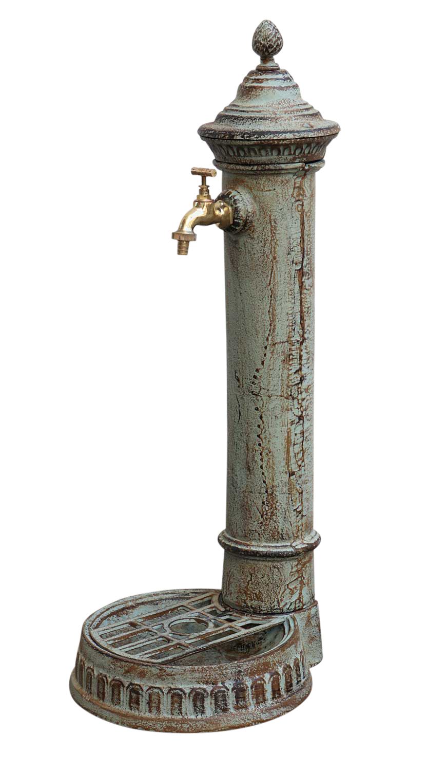 Standbrunnen 78cm Waschbecken Brunnen Eisen Waschplatz Antik-Stil grün