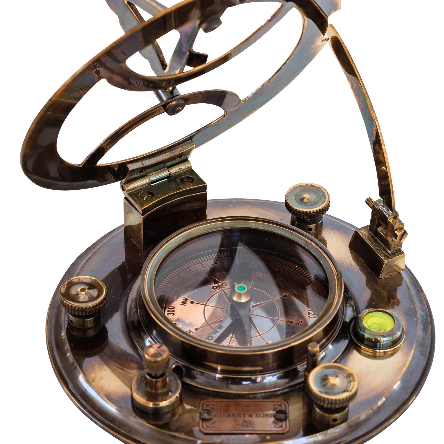 Kompass Maritim Schiff Dekoration Navigation Messing Glas Antik-Stil Replik 13cm