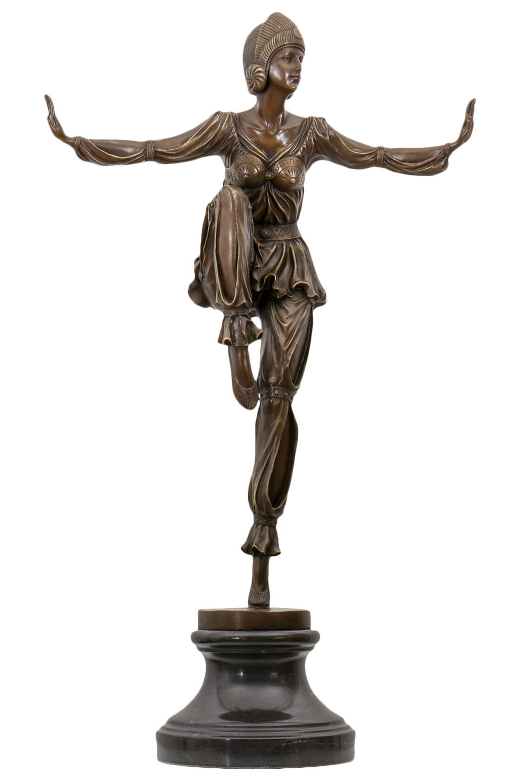 UP-2-2 Bronzeskulptur Tänzerin Frau Bronze Figur Statue im Antik-Stil - 75cm