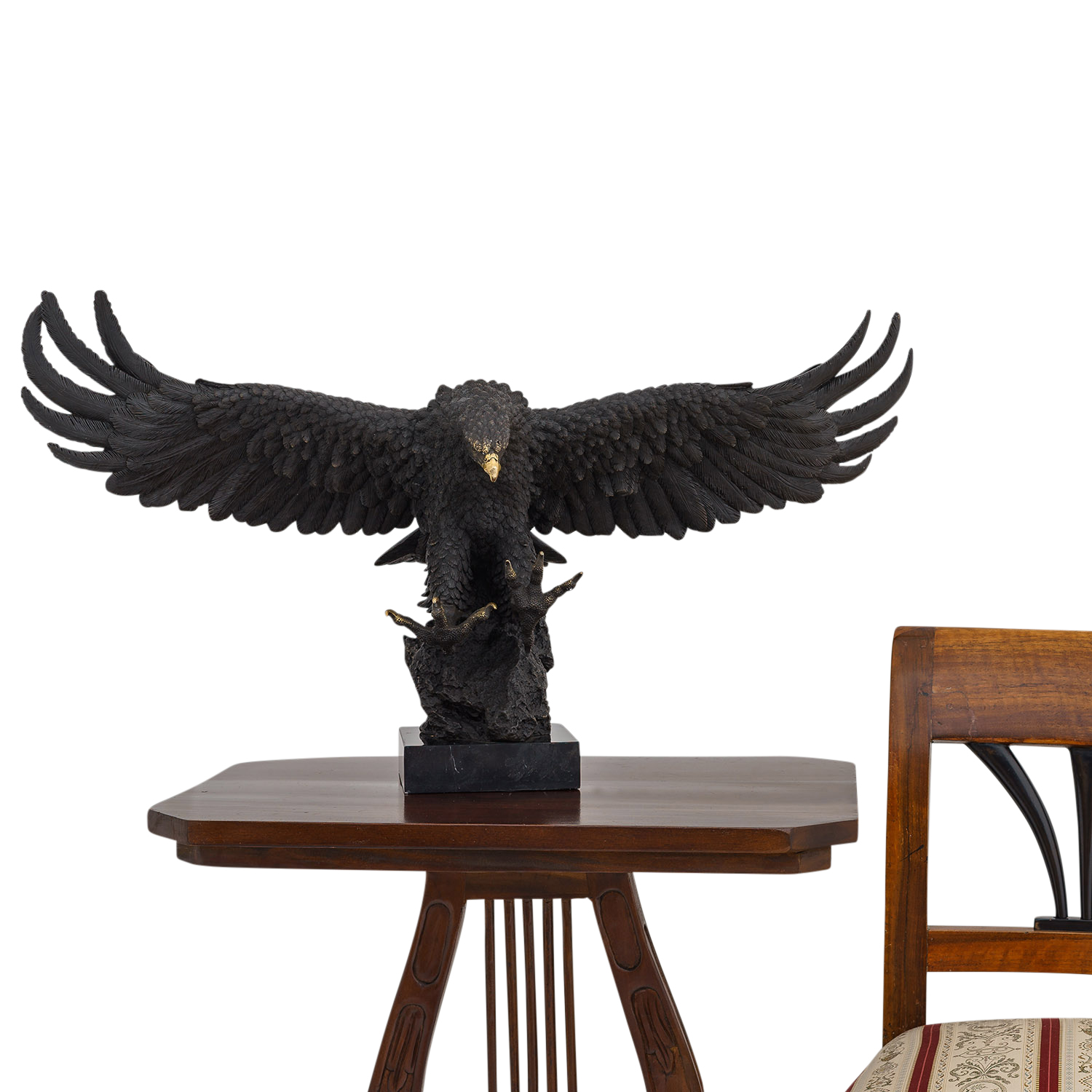 Bronzeskulptur Adler Bronze Figur Statue Skulptur Dekoration Antik-Stil 73cm